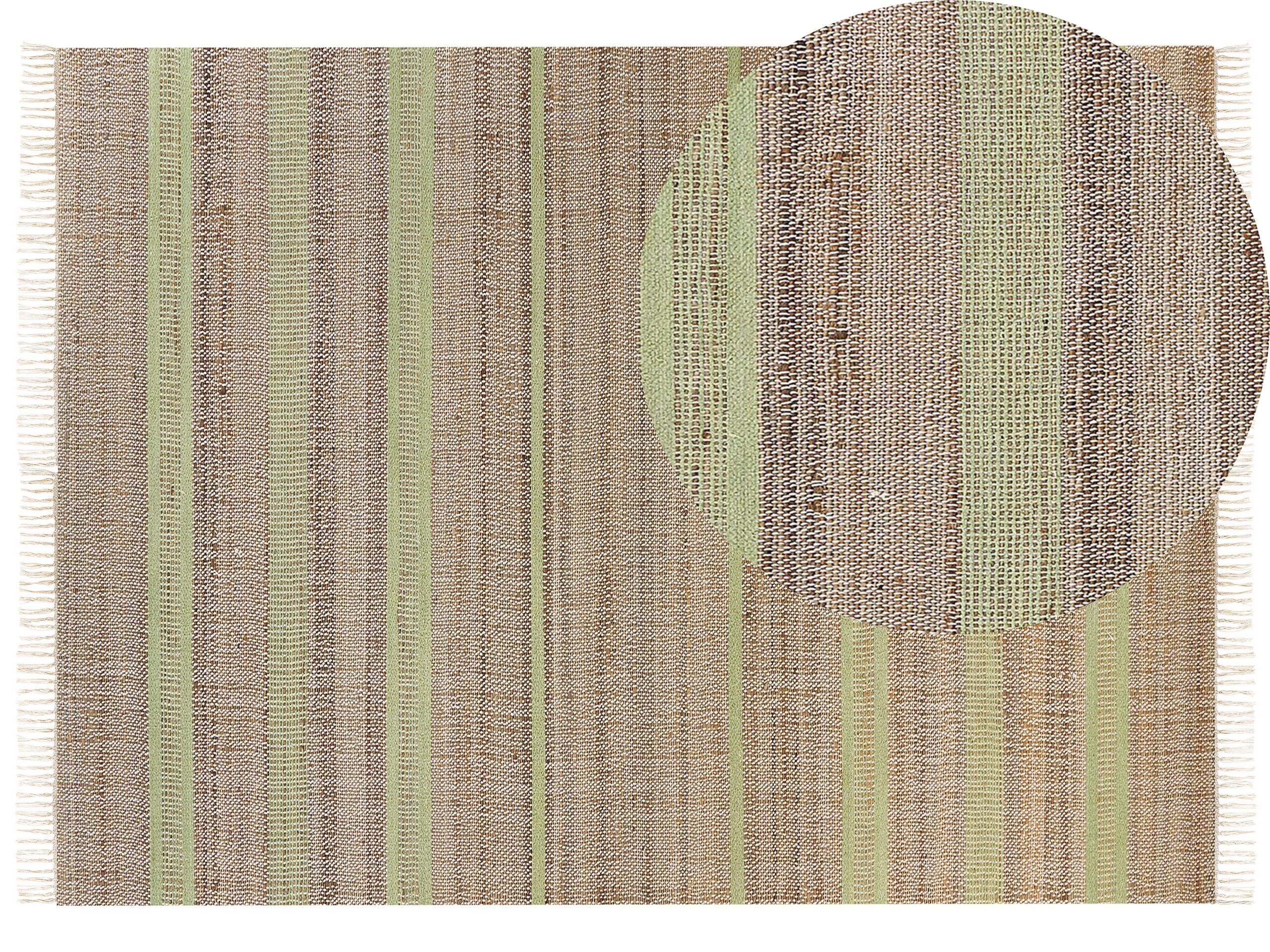 Jute Area Rug 160x230cm Beige and Light Green - Gemini Interiors