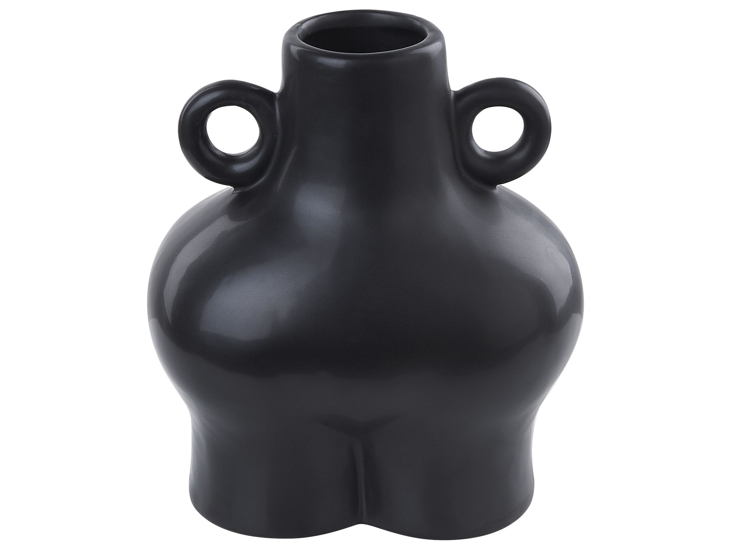 Dolomite Ceramic Flower Vase 32 Black NAFPLIO - Gemini Interiors