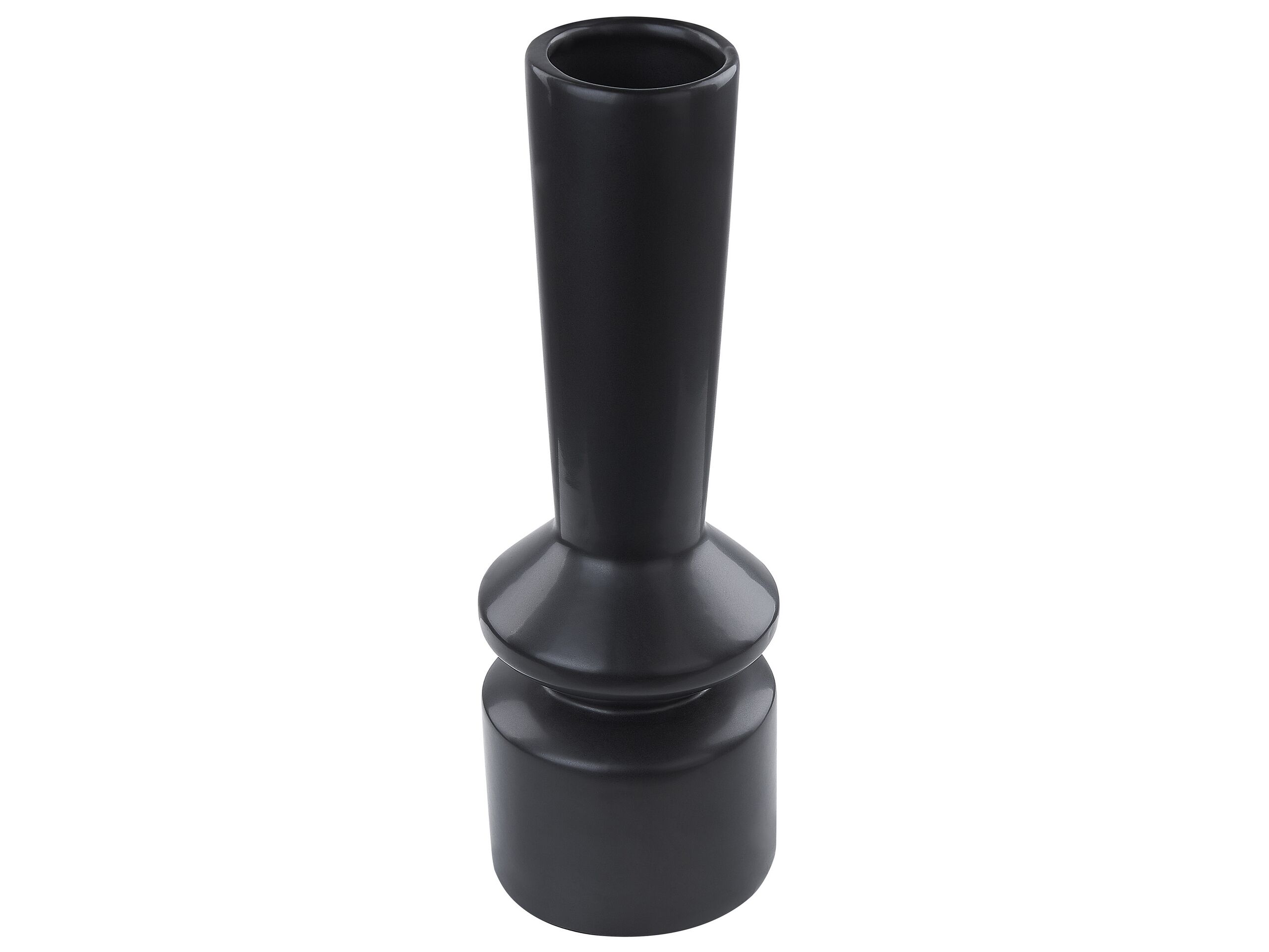Dolomite Ceramic Flower Vase 30 Black PEANIA - Gemini Interiors