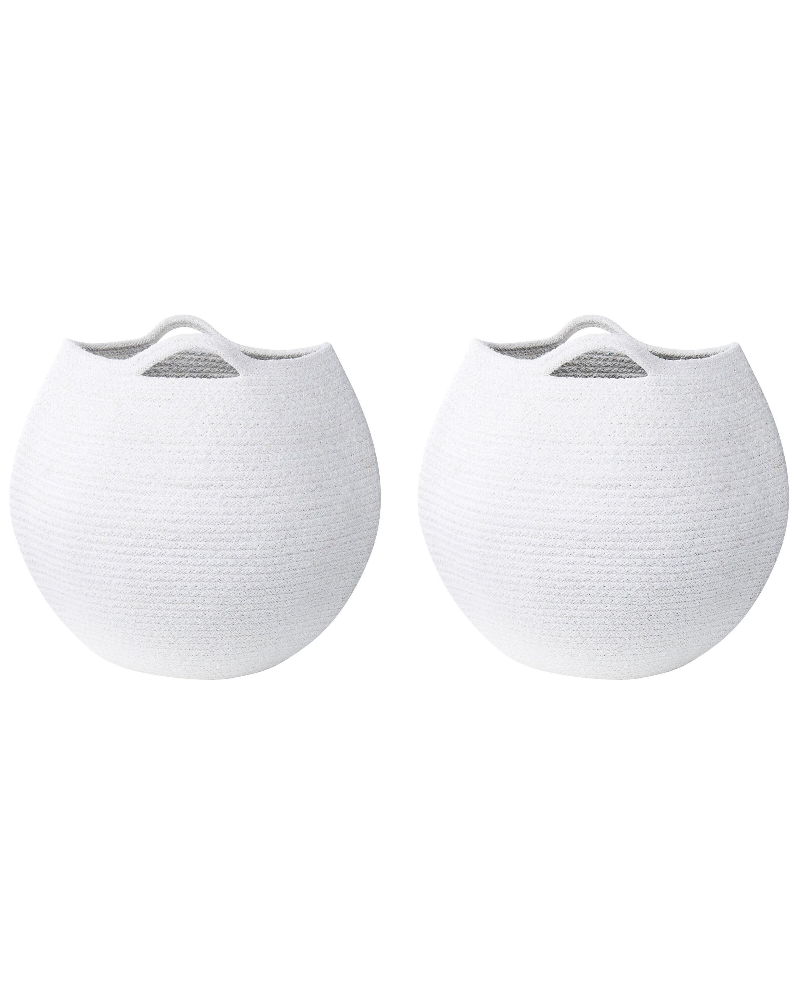 Set of 2 Cotton Baskets White - Gemini Interiors