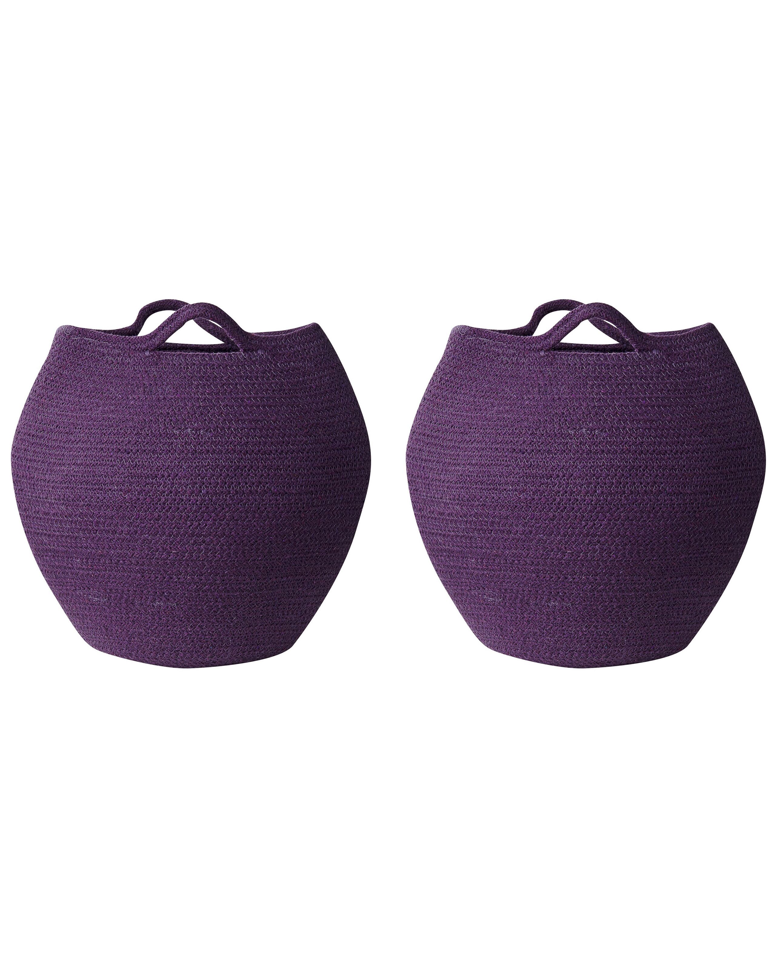 Set of 2 Cotton Baskets Violet - Gemini Interiors