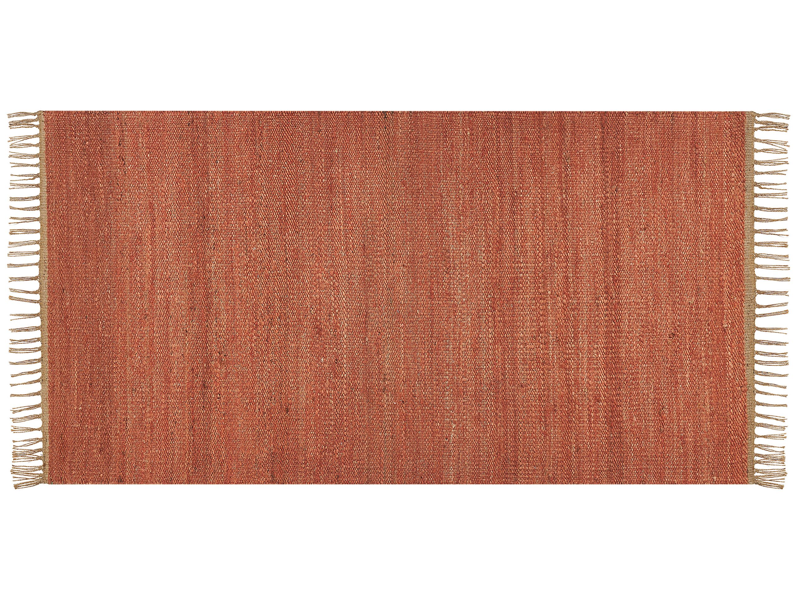 Jute Area Rug 80x150cm Red - Gemini Interiors