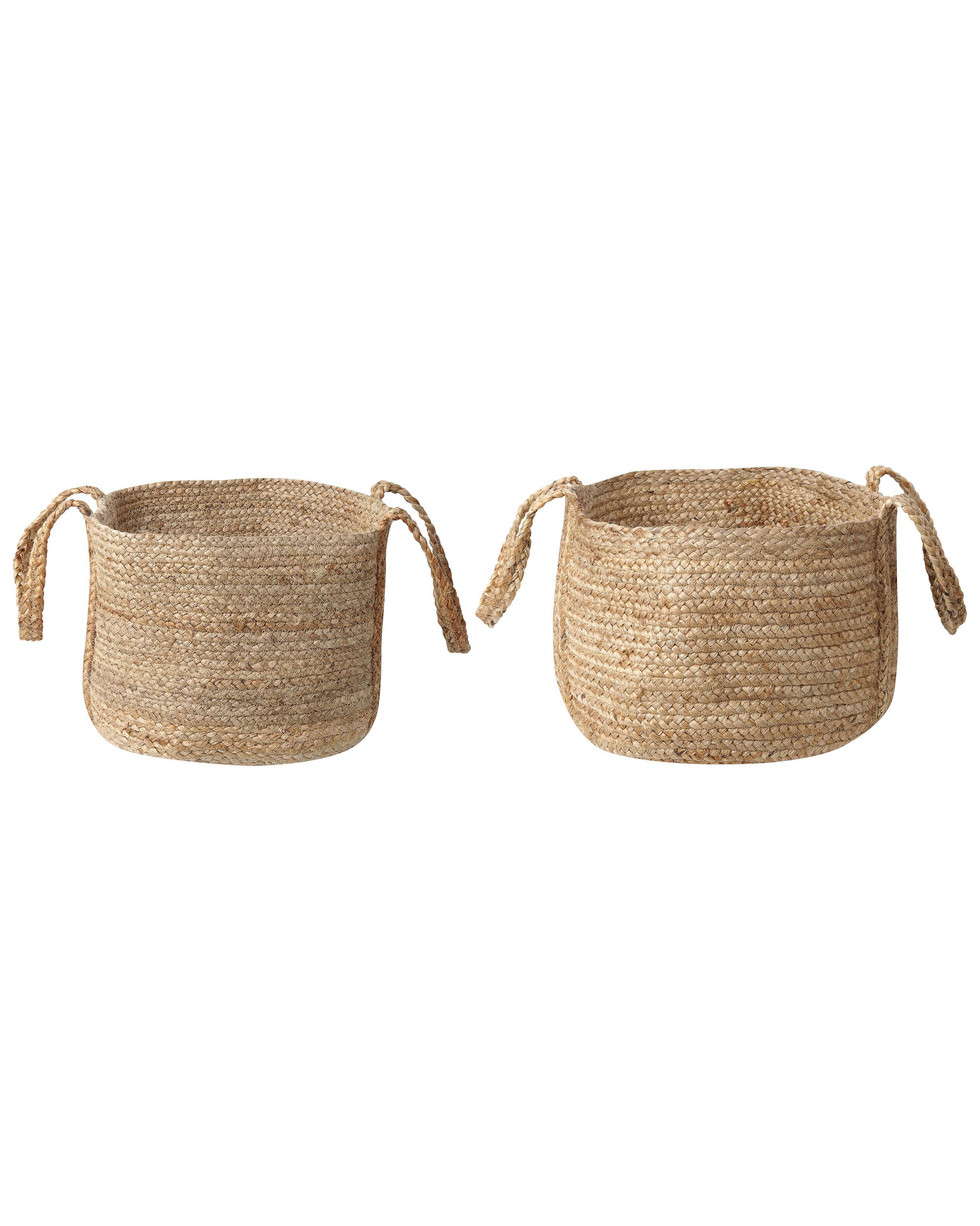 Set of 2 Jute Baskets Natural - Gemini Interiors
