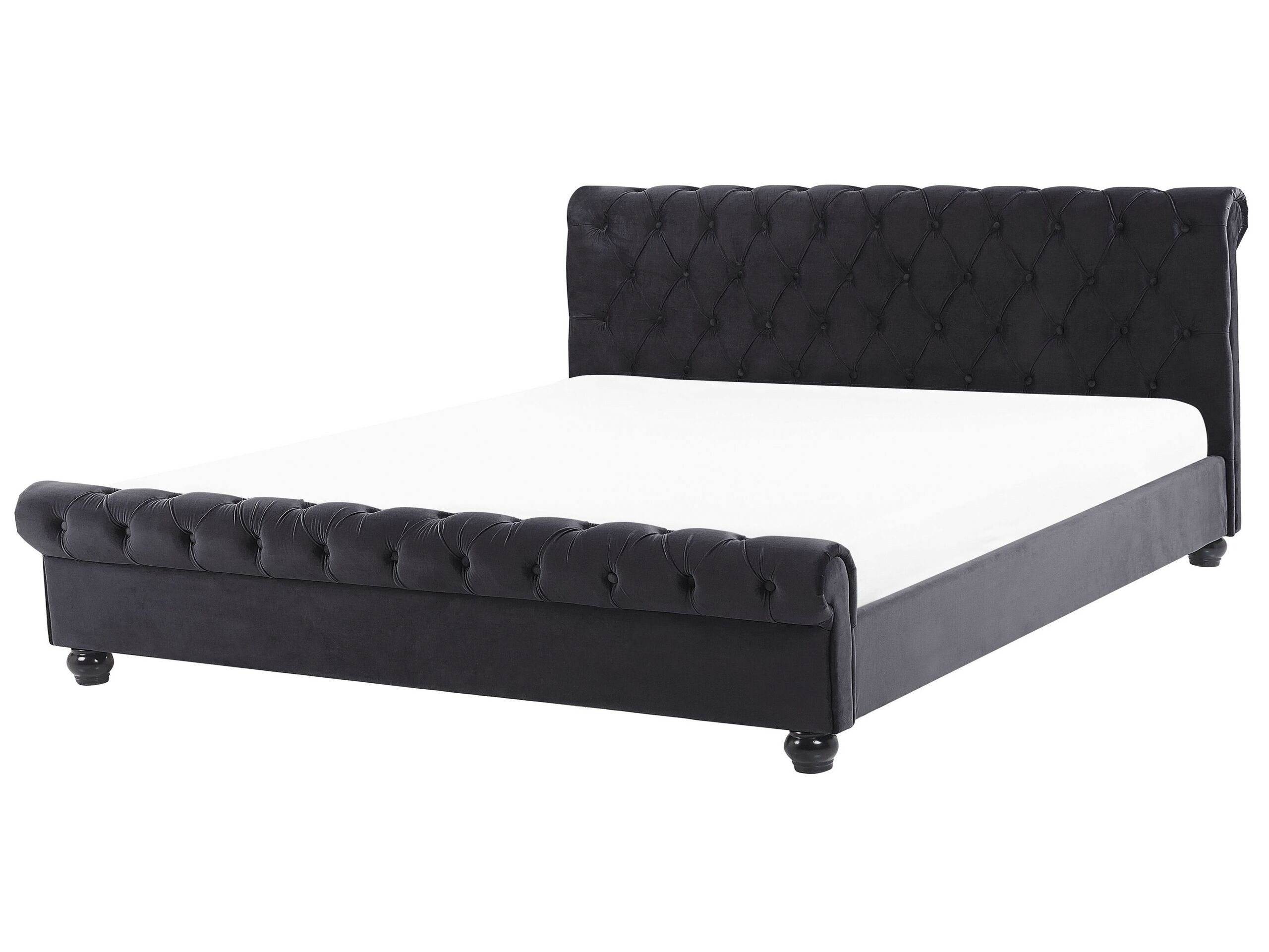Velvet EU King Size Waterbed Black AVALLON - Gemini Interiors