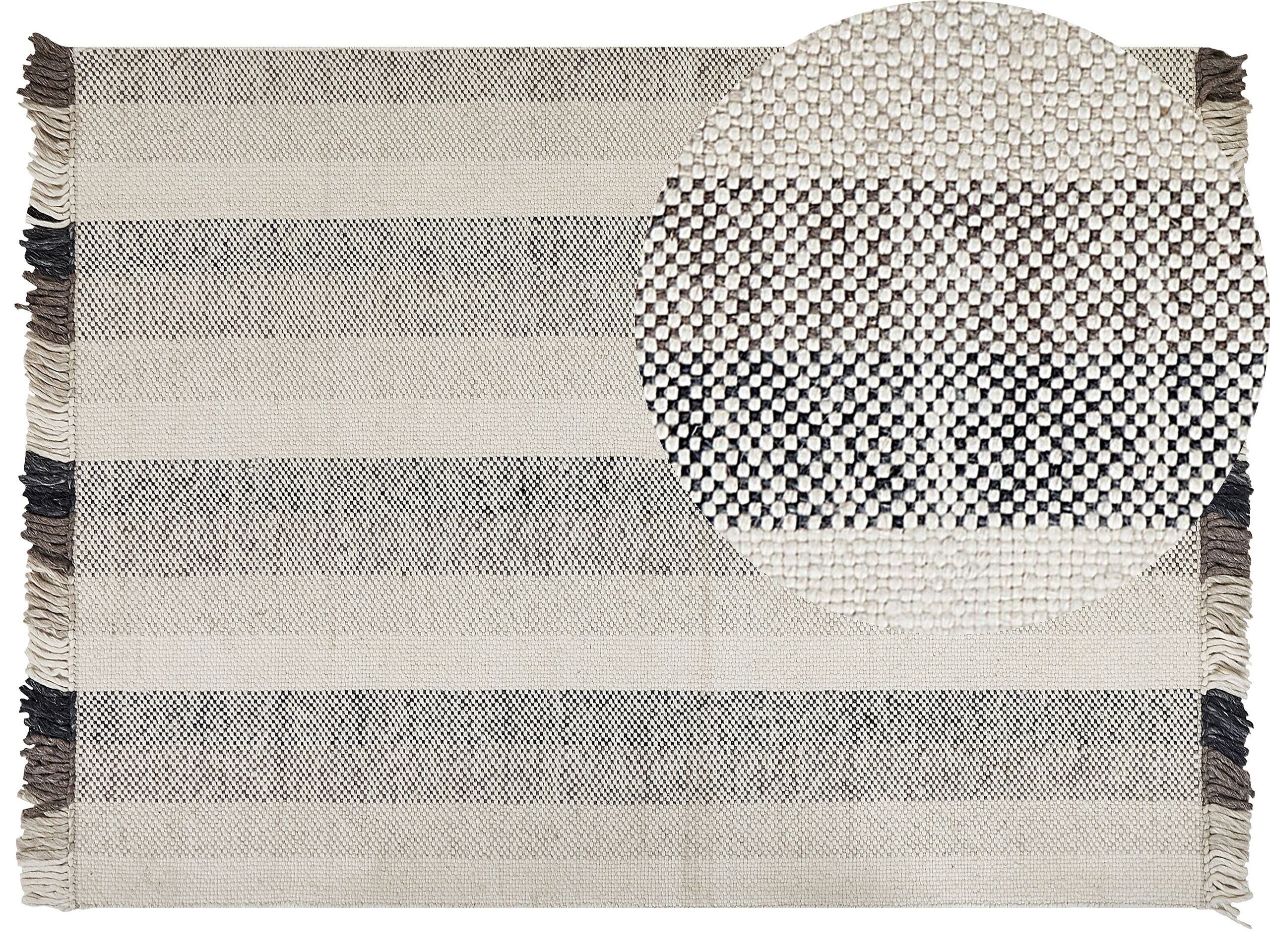 Wool Area Rug 160x230cm Off - White - Gemini Interiors