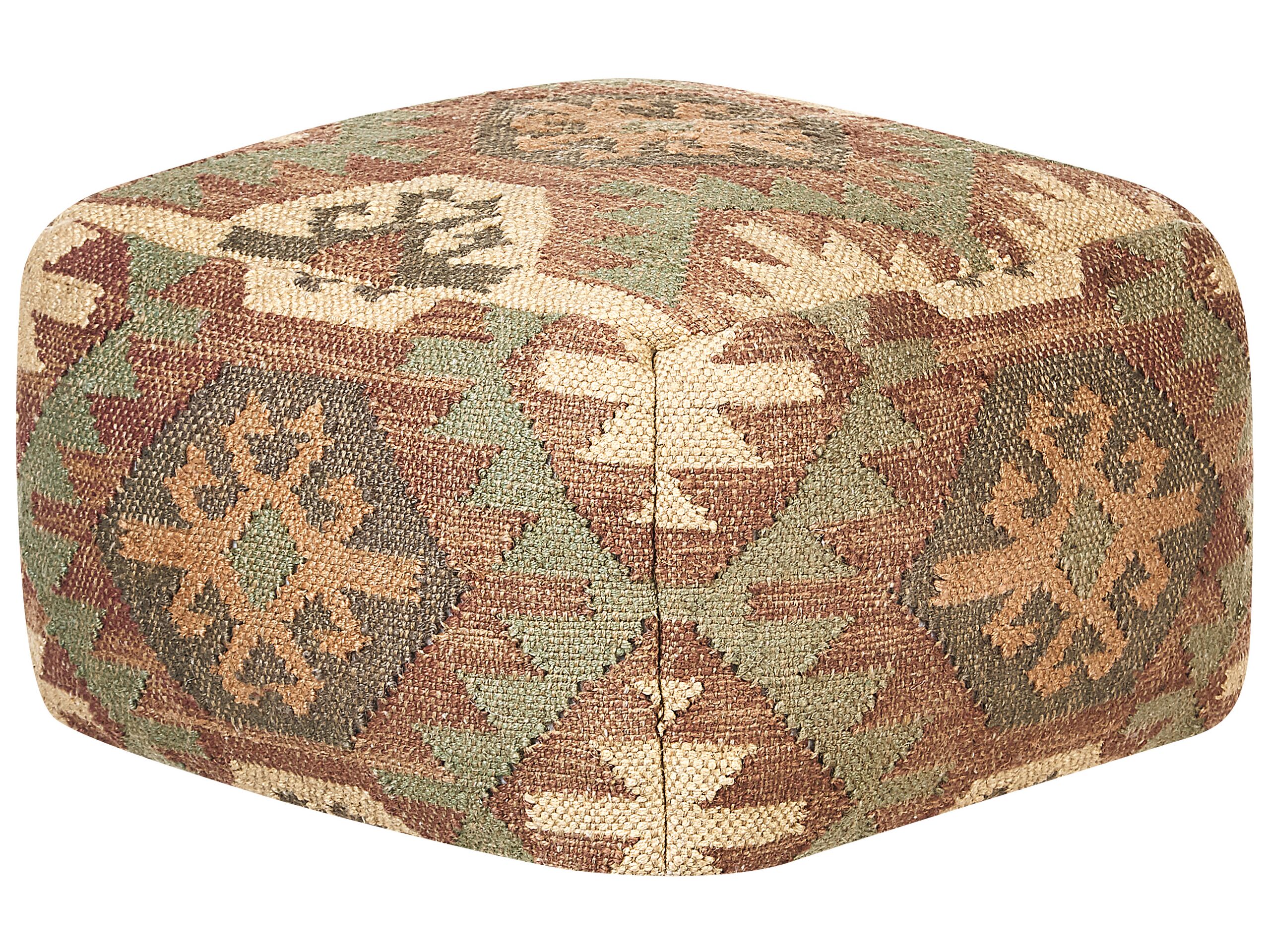 Jute Pouffe Multicolour CUMBUM - Gemini Interiors