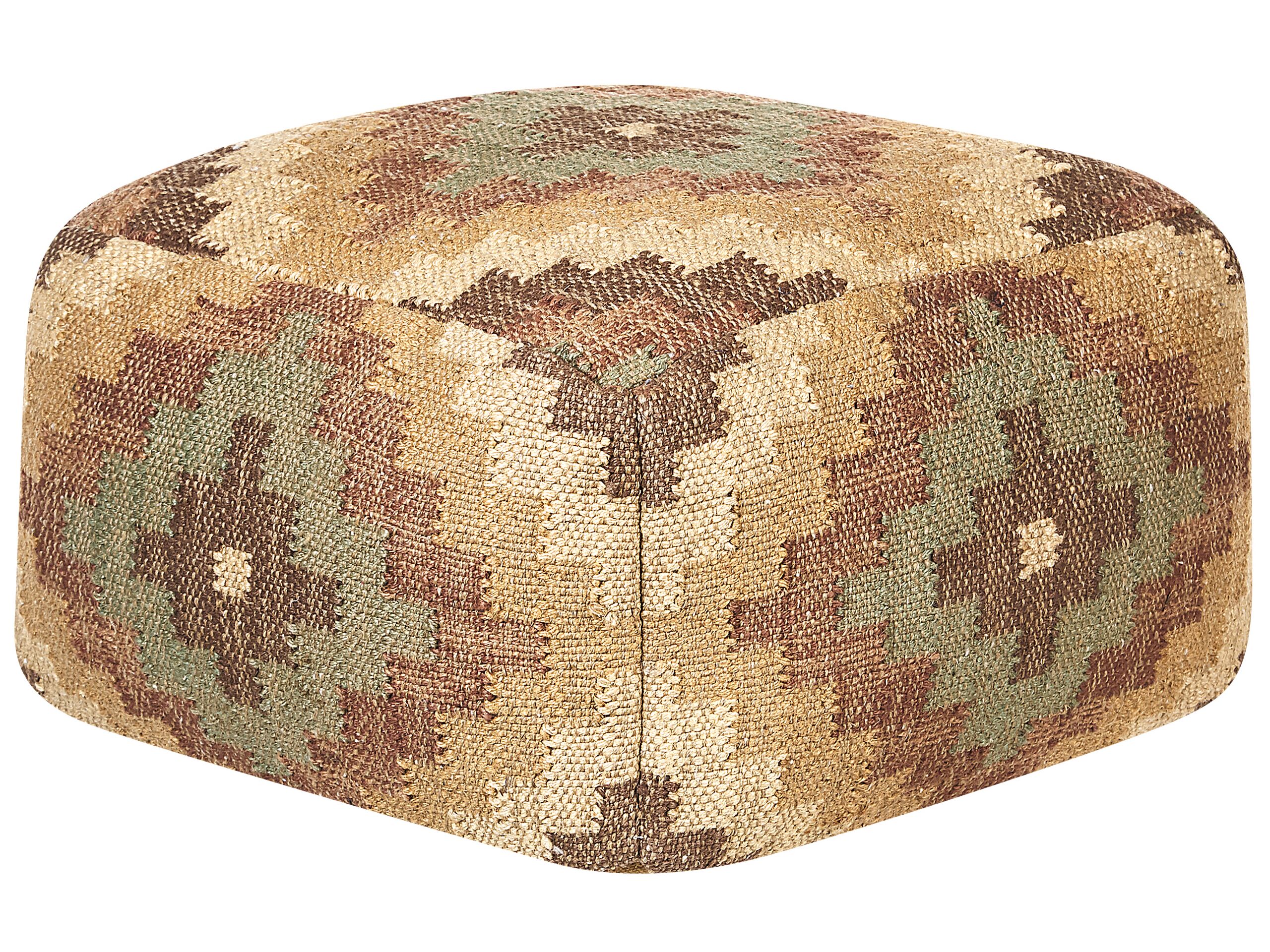 Jute Pouffe 50 x 50 cm Multicolour MAGURI - Gemini Interiors