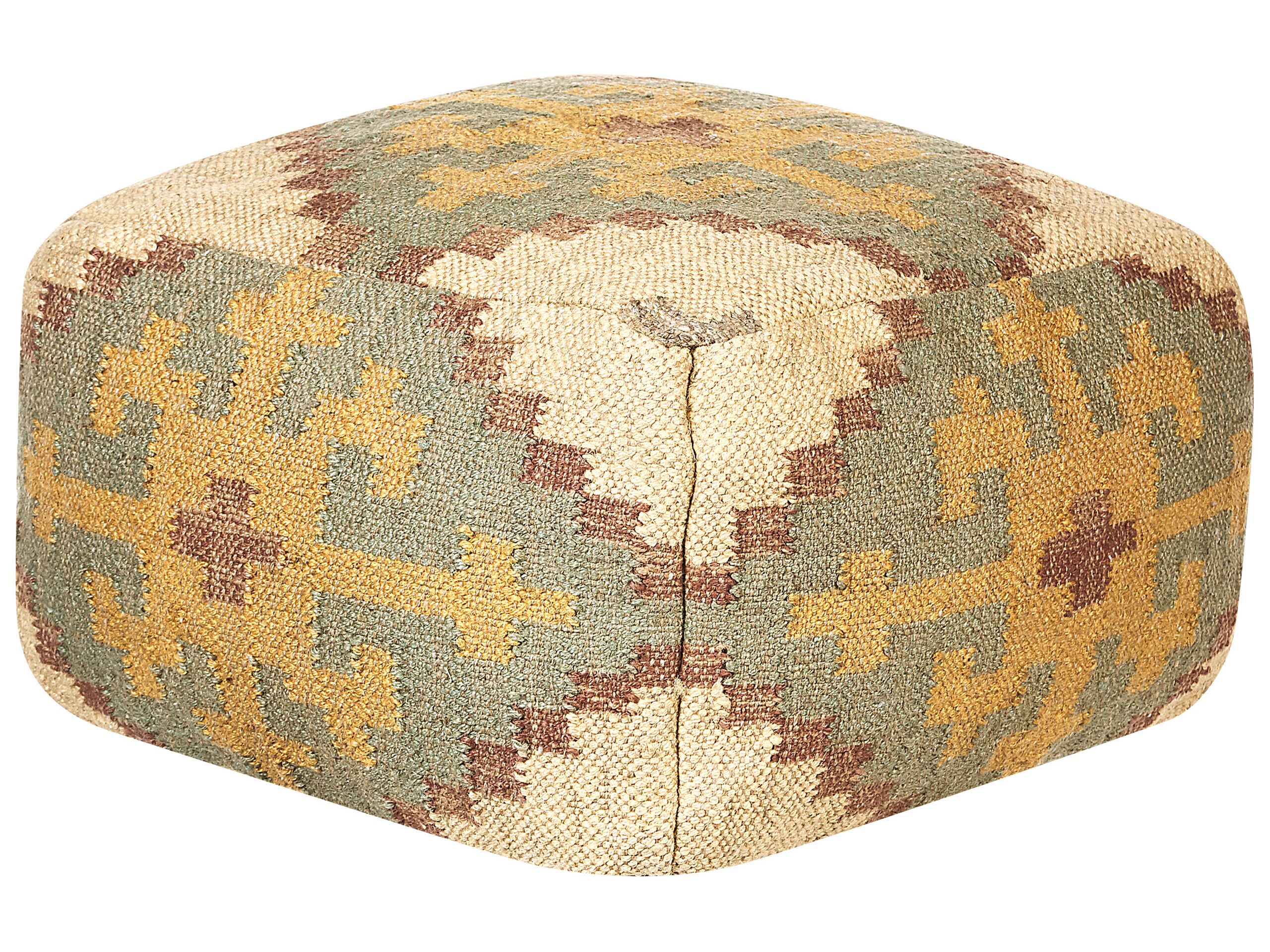 Jute Pouffe 50 x 50 cm Multicolour SARON - Gemini Interiors