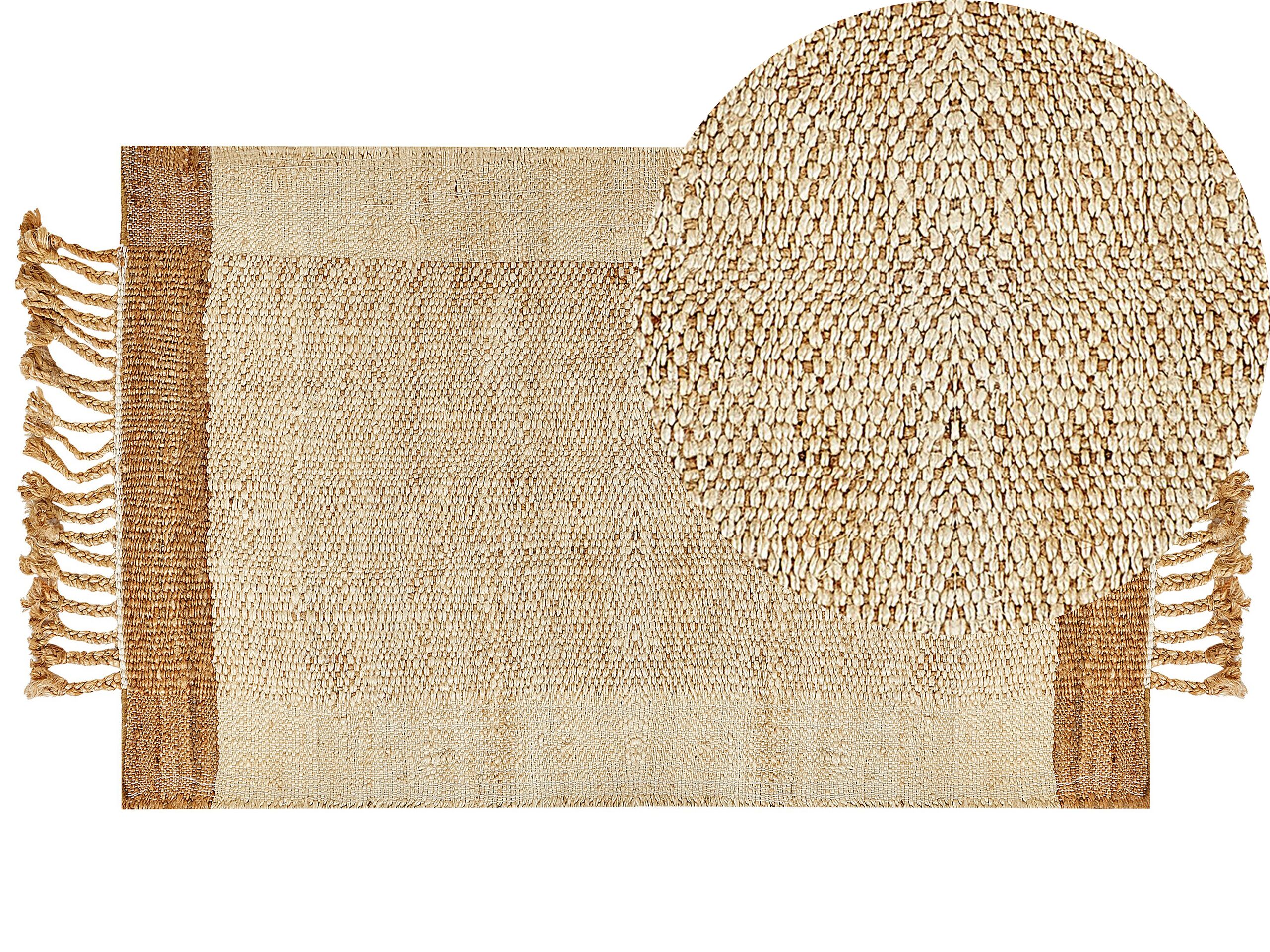 Jute Area Rug 80x150cm Beige - Gemini Interiors