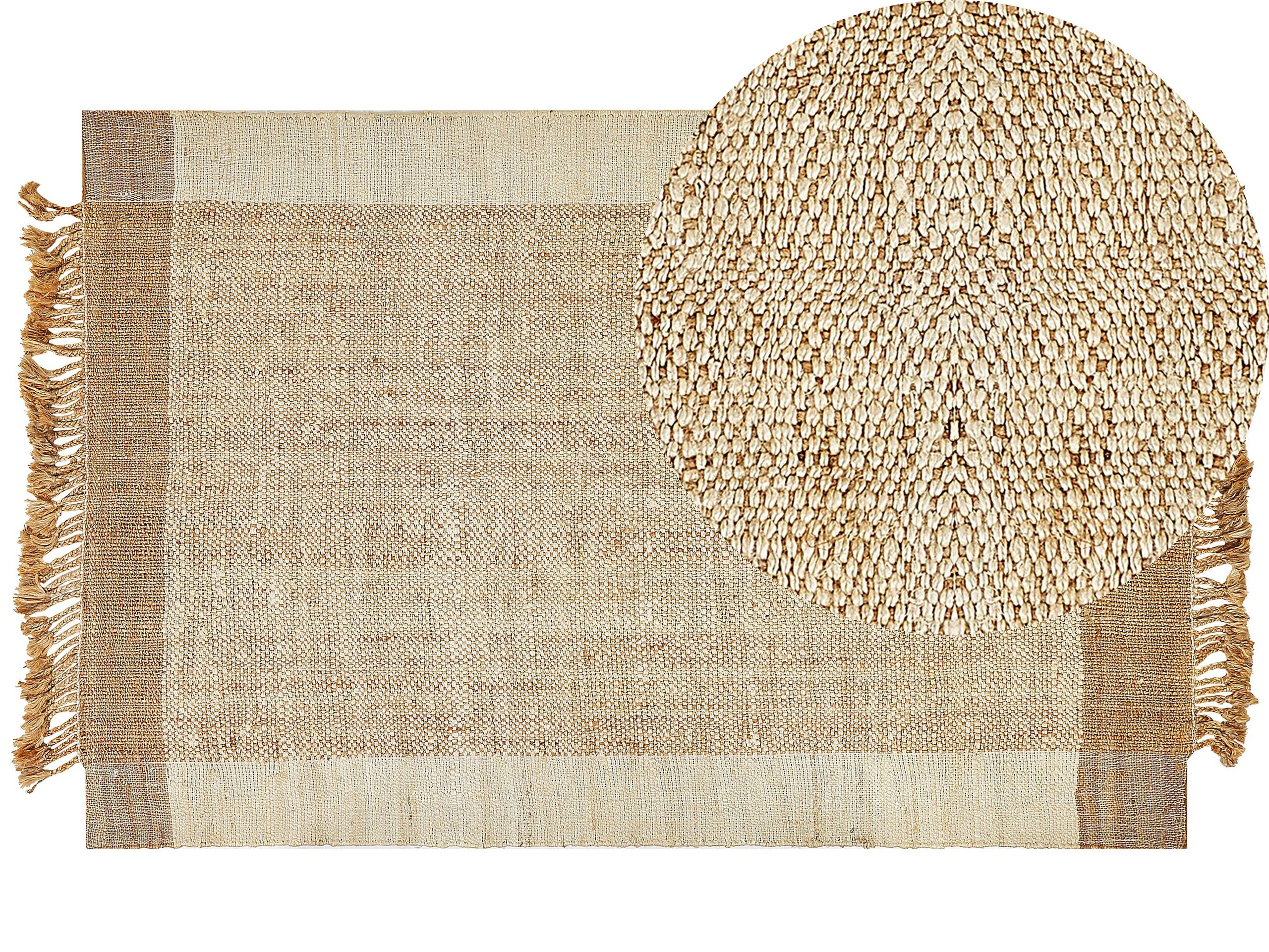 Jute Area Rug 200x300cm Beige - Gemini Interiors