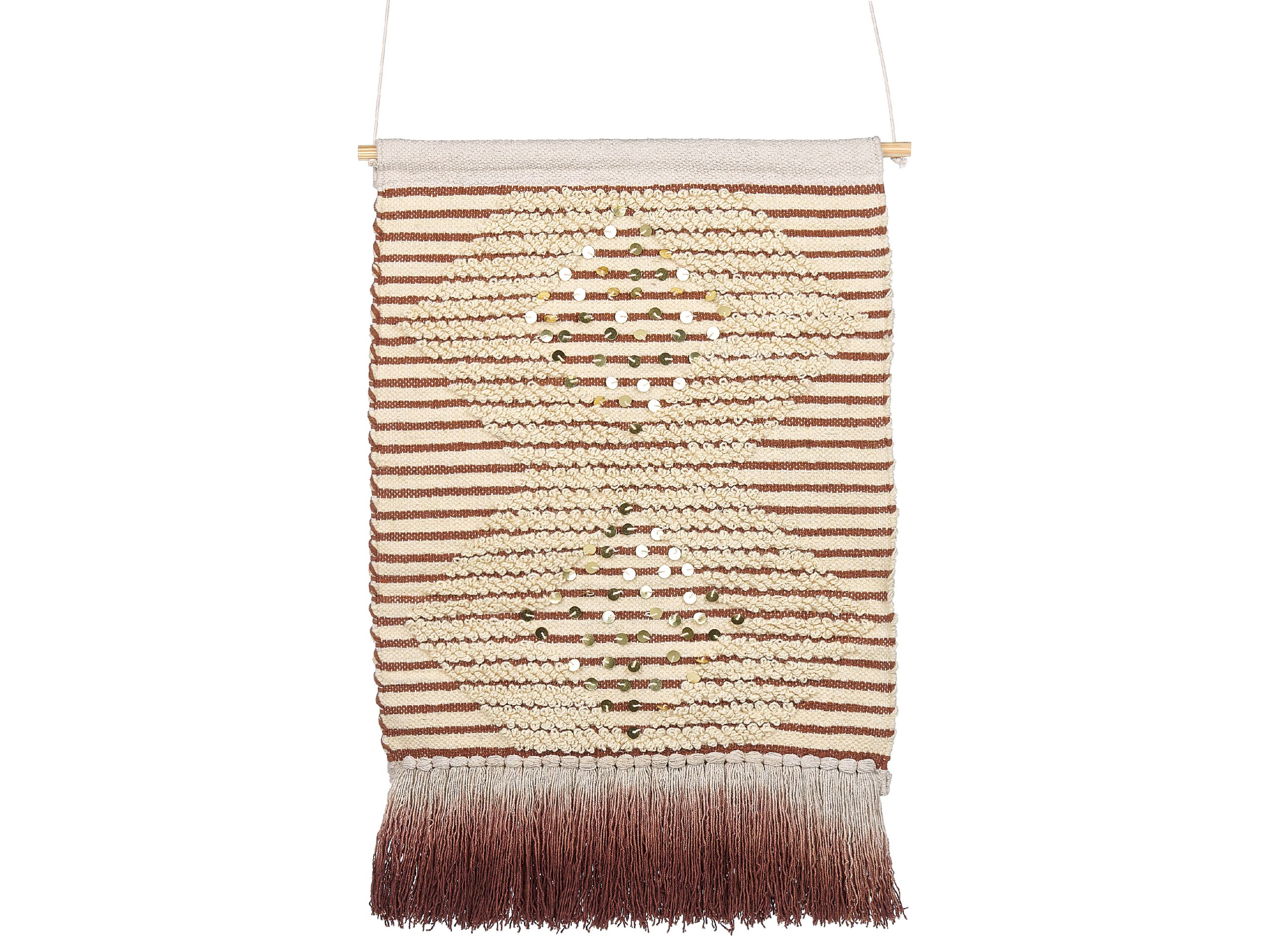 Cotton MacramÃ Wall Hanging Red and Beige SABO - Gemini Interiors