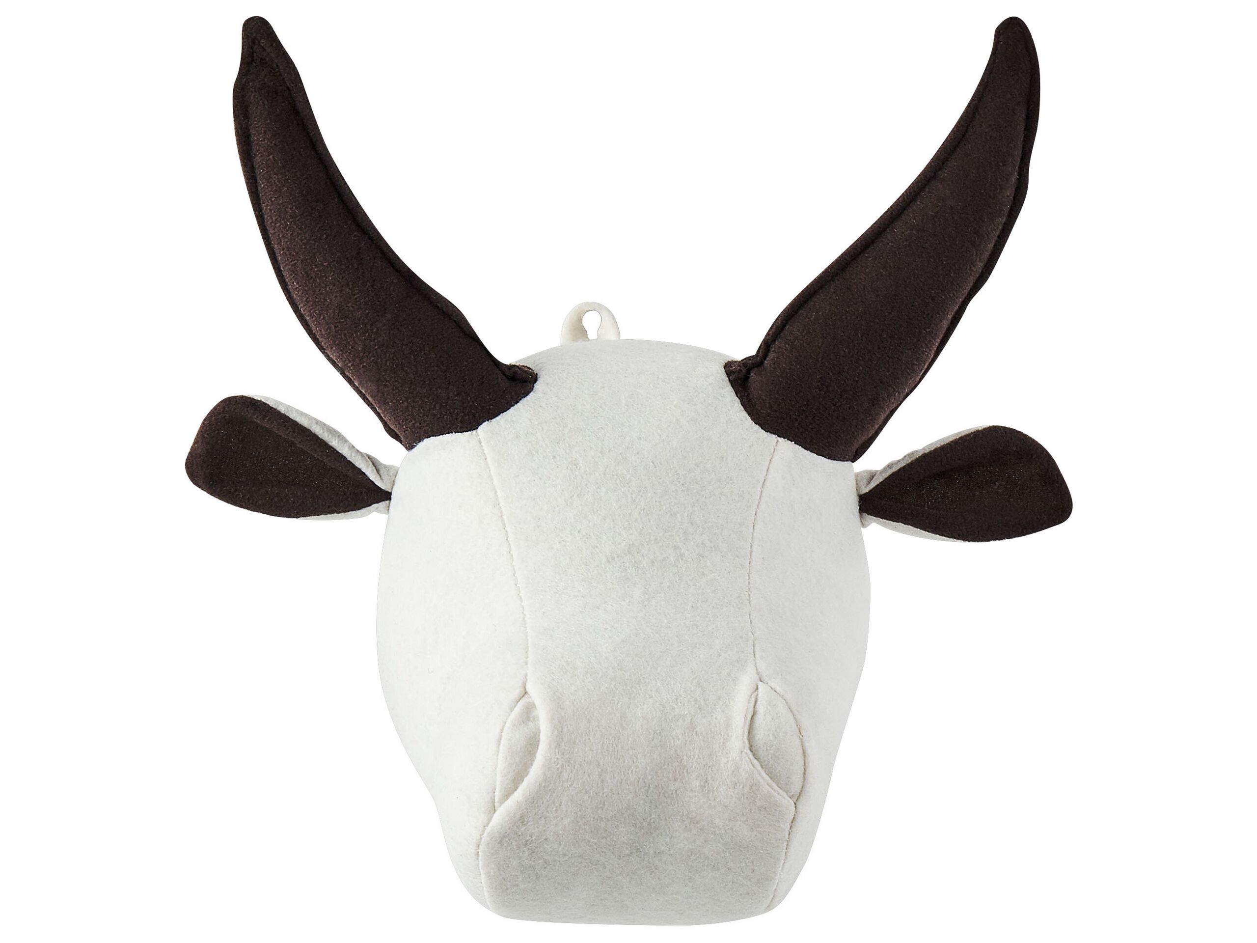 Plush Animal Head Wall DÃ cor Bull White GEOFFREY - Gemini Interiors