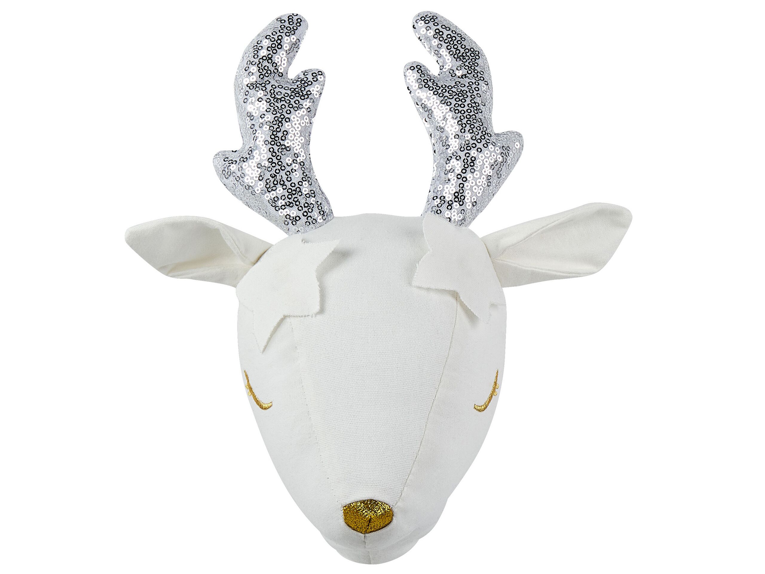 Plush Animal Head Wall DÃ cor Roe Deer White SUZY - Gemini Interiors