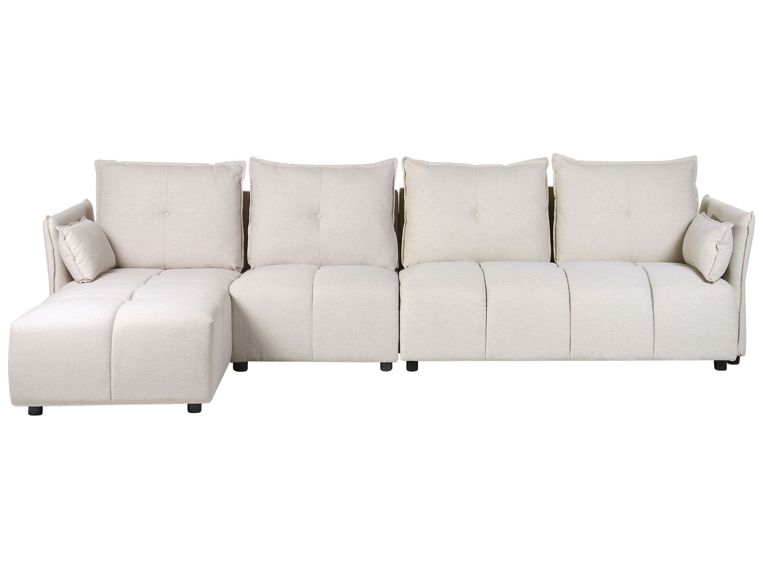 Right Hand Fabric Corner Sofa Beige TOMRA - Gemini Interiors