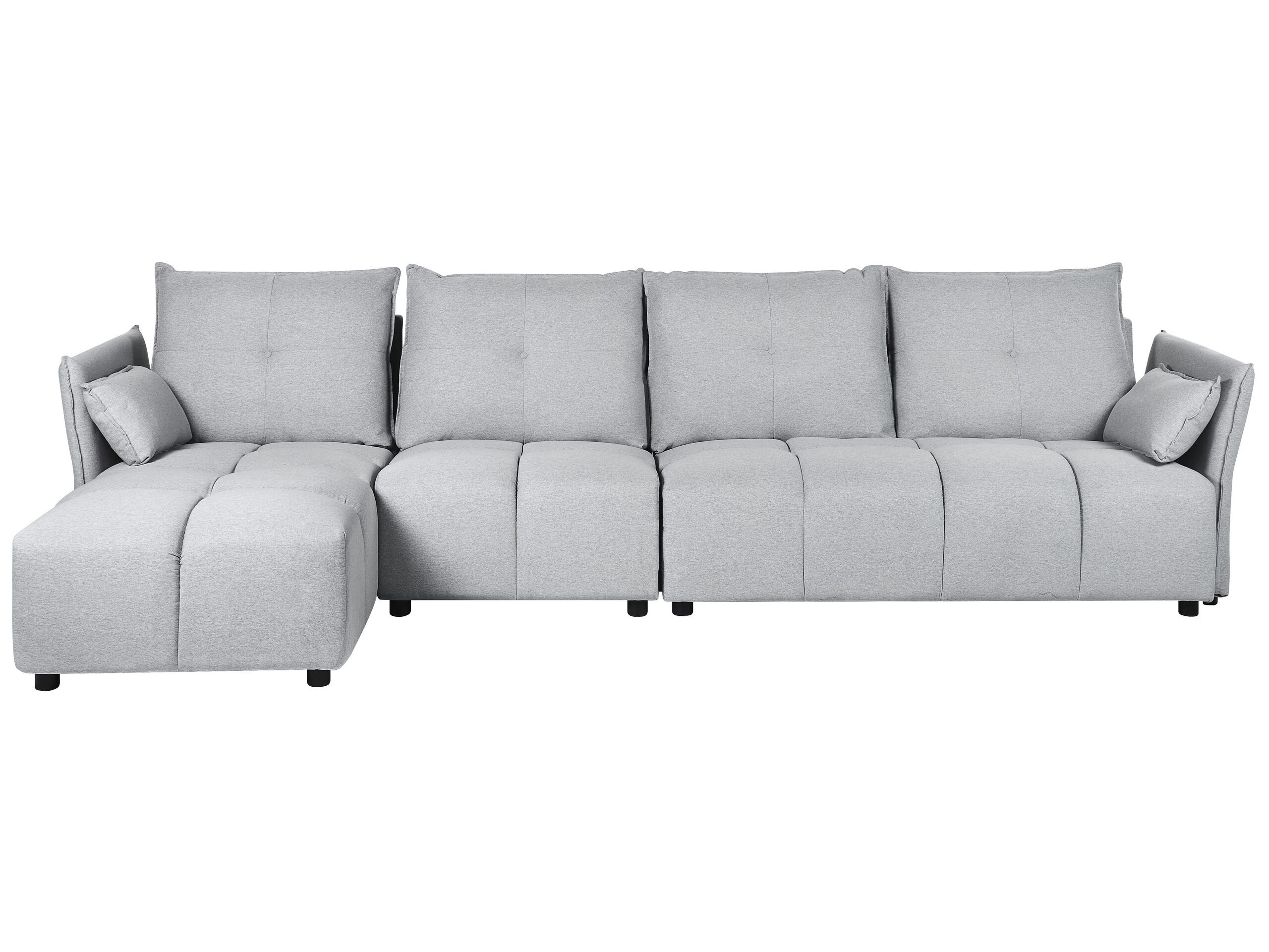 Right Hand Fabric Corner Sofa Light Grey TOMRA - Gemini Interiors