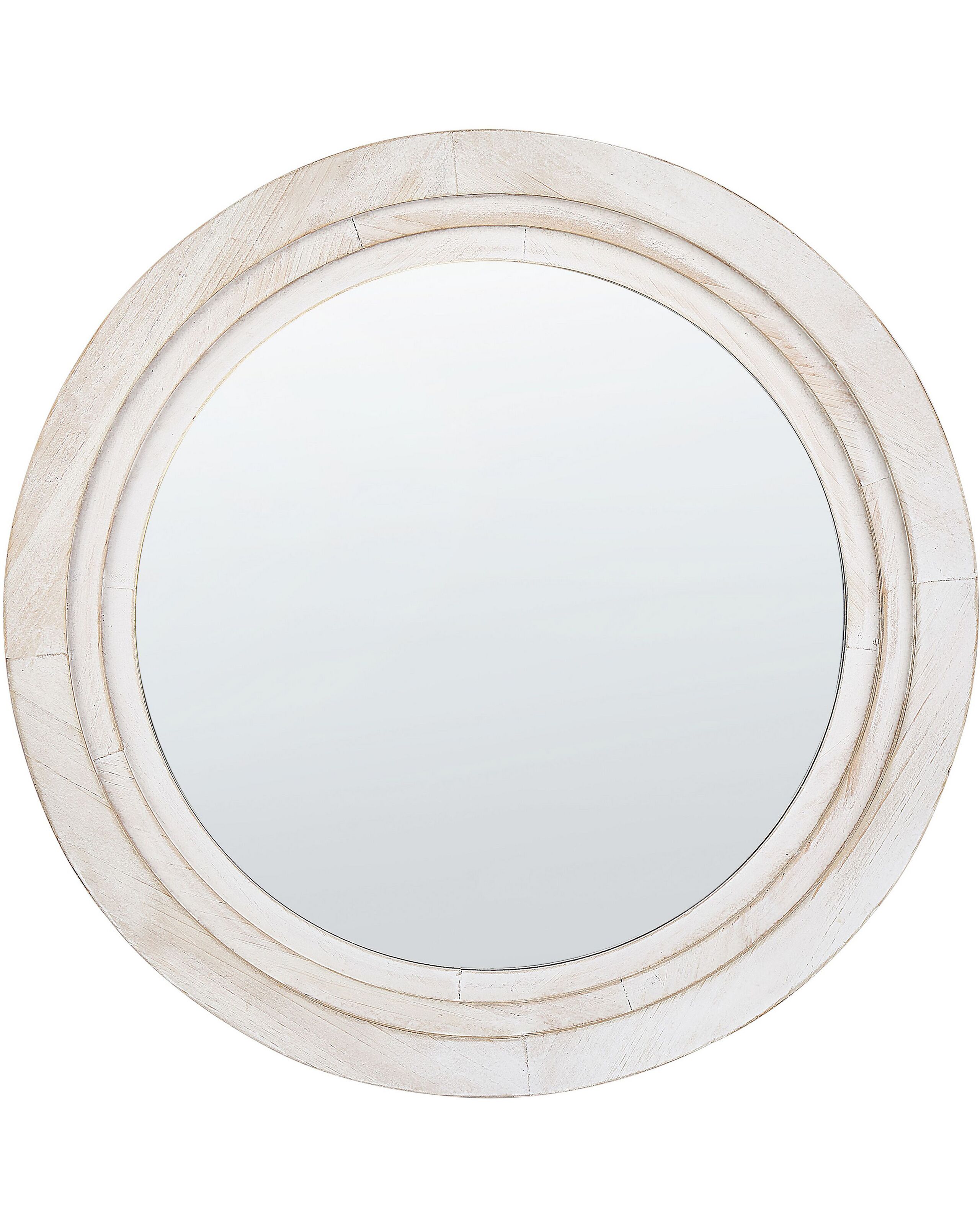 Round Wall Mirror 60cm Off - White - Gemini Interiors