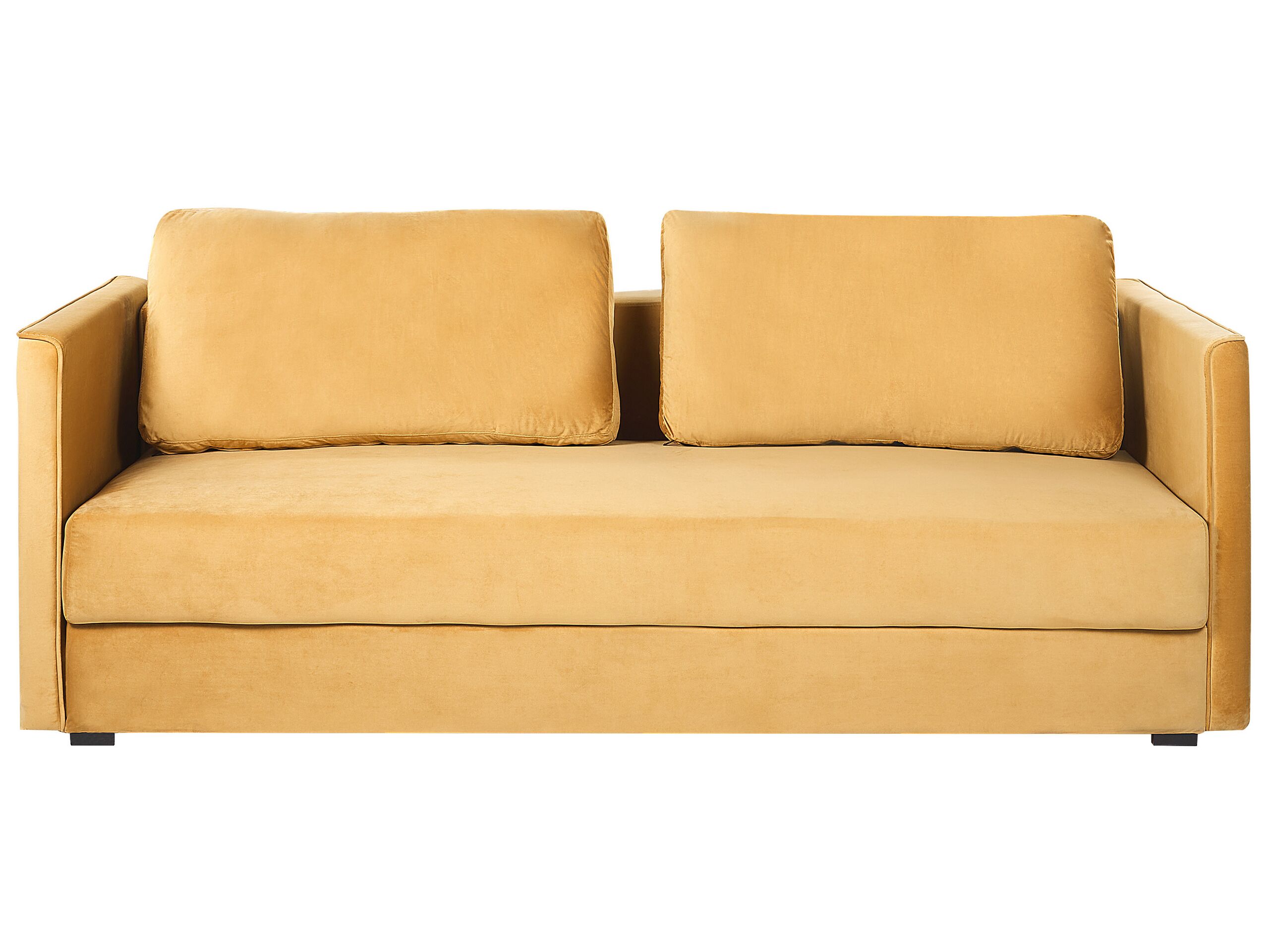 Velvet Sofa Bed with Storage Yellow EKSJO - Gemini Interiors