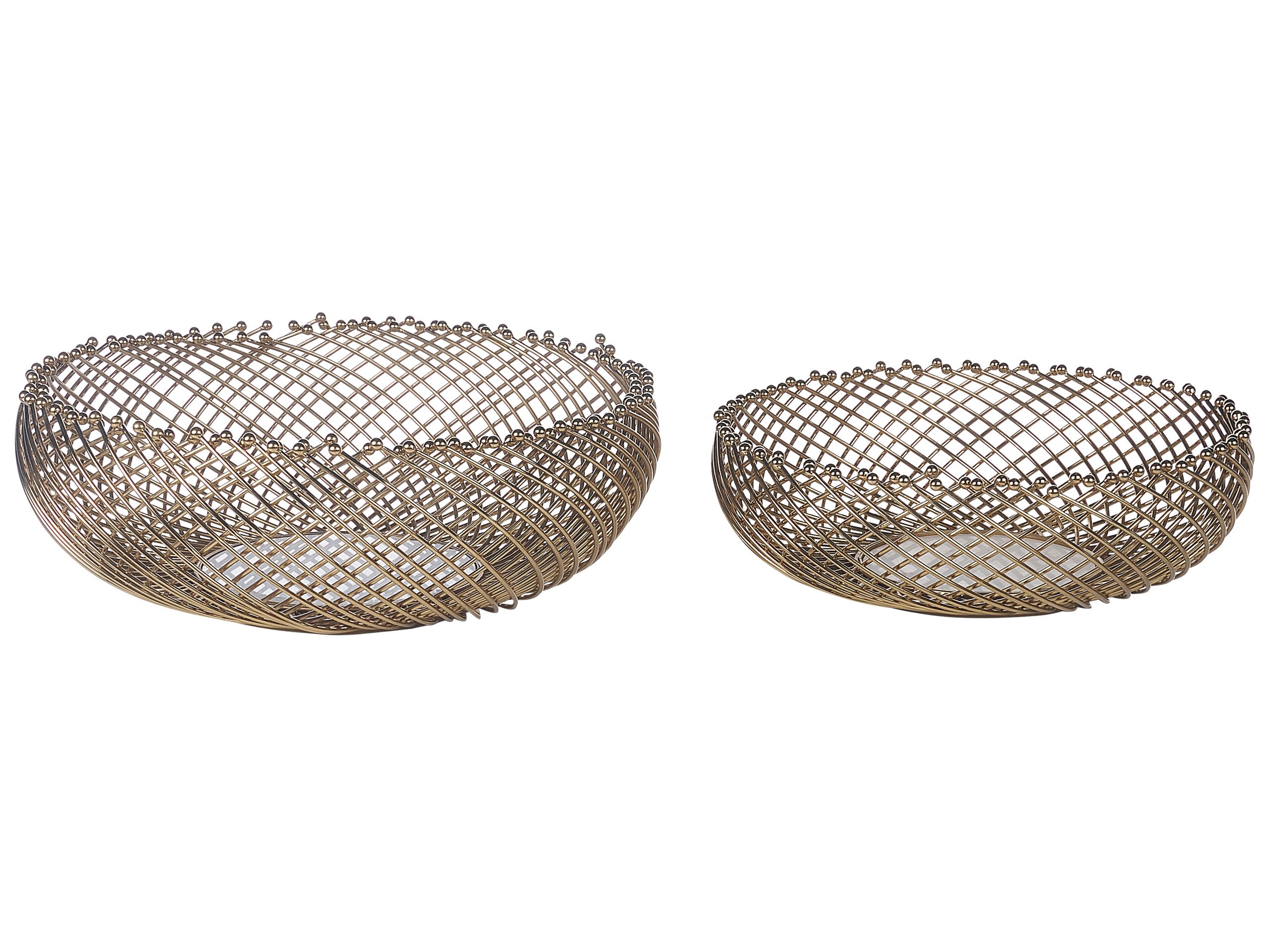 Set of 2 Decorative Bowls Gold - Gemini Interiors