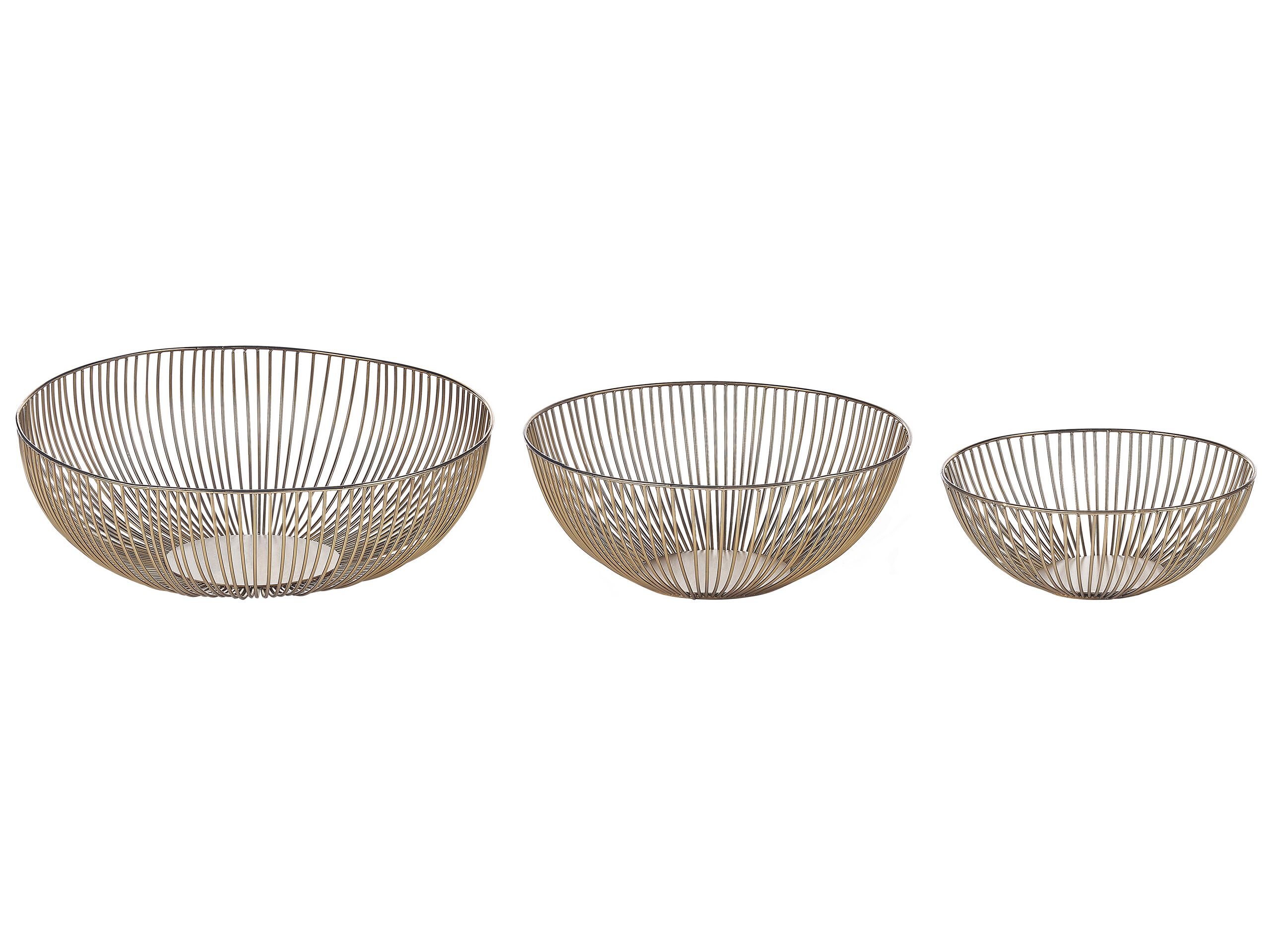 Set of 3 Decorative Bowls Gold - Gemini Interiors