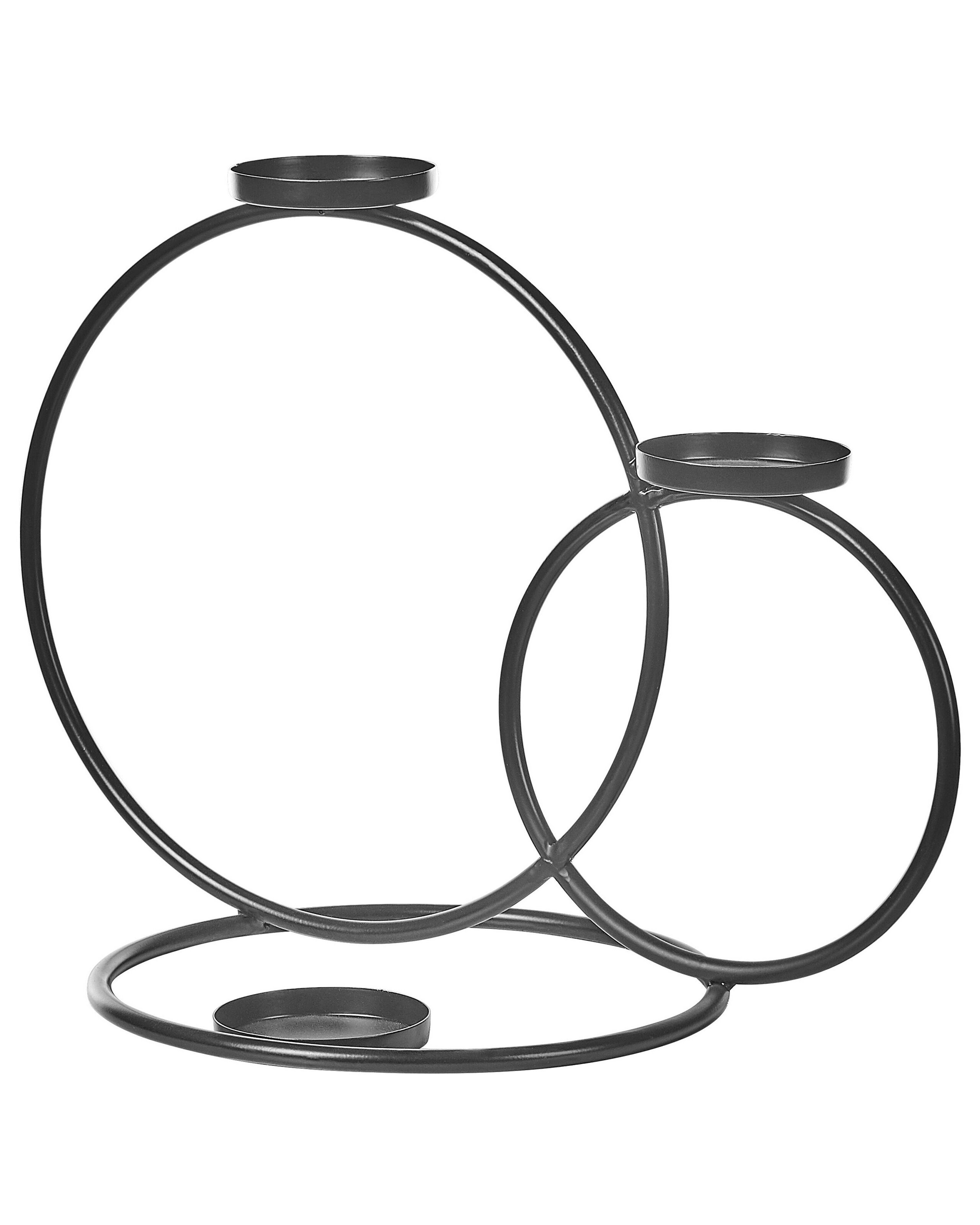 Metal Candle Holder 33cm Black - Gemini Interiors