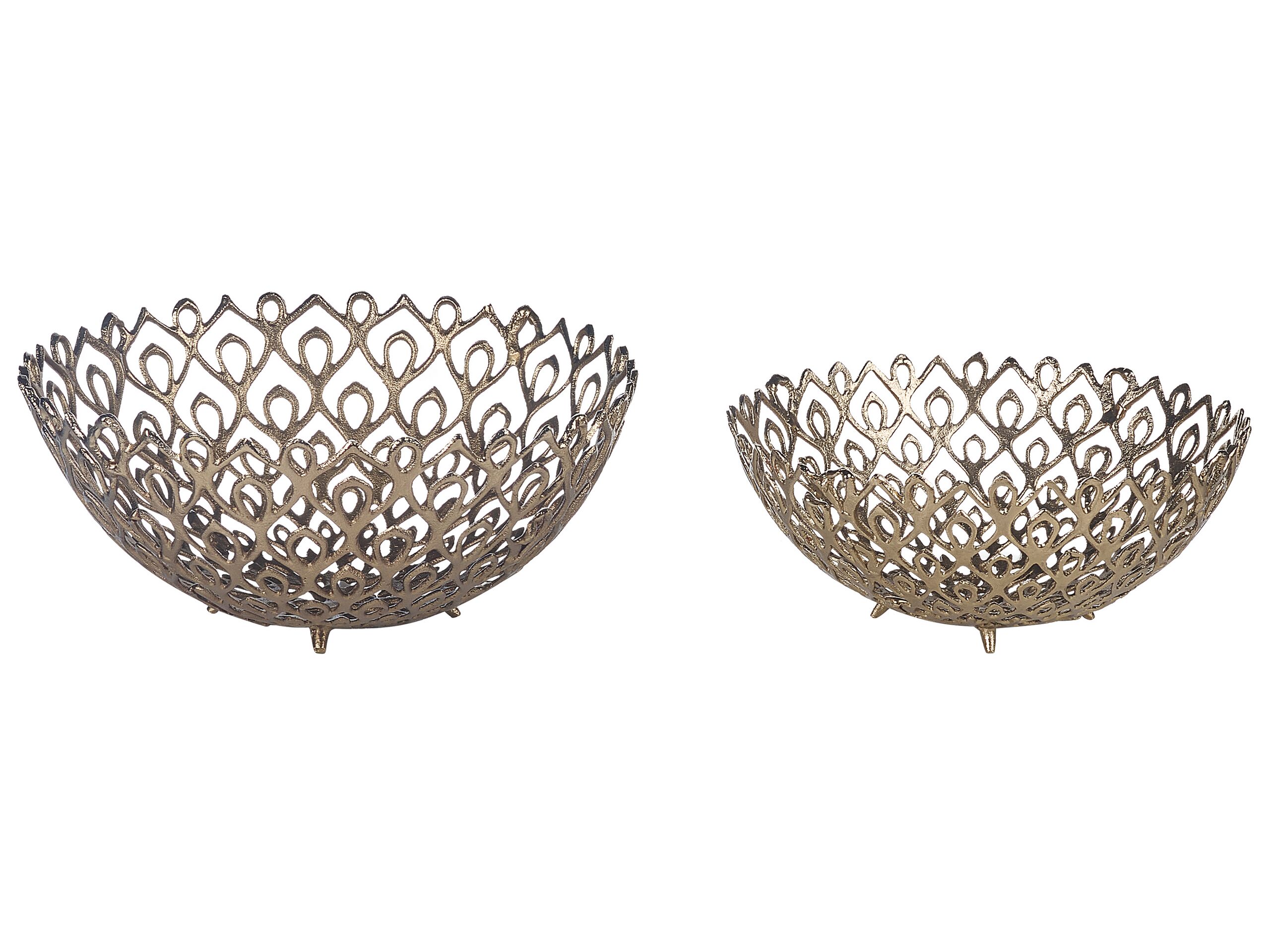 Set of 2 Decorative Bowls Gold - Gemini Interiors