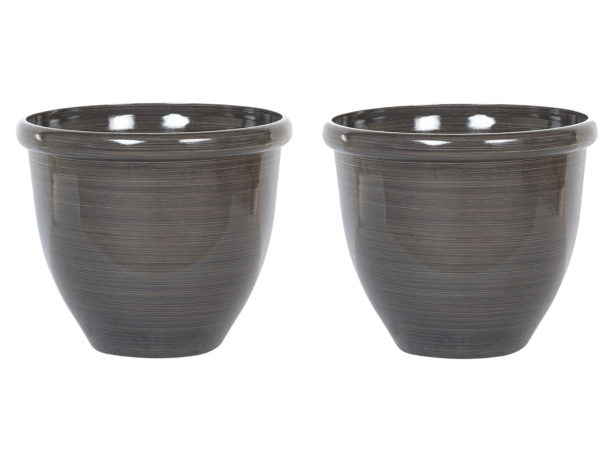 Set of 2 Plant Pots âŒ€ 40 cm Brown TESALIA - Gemini Interiors