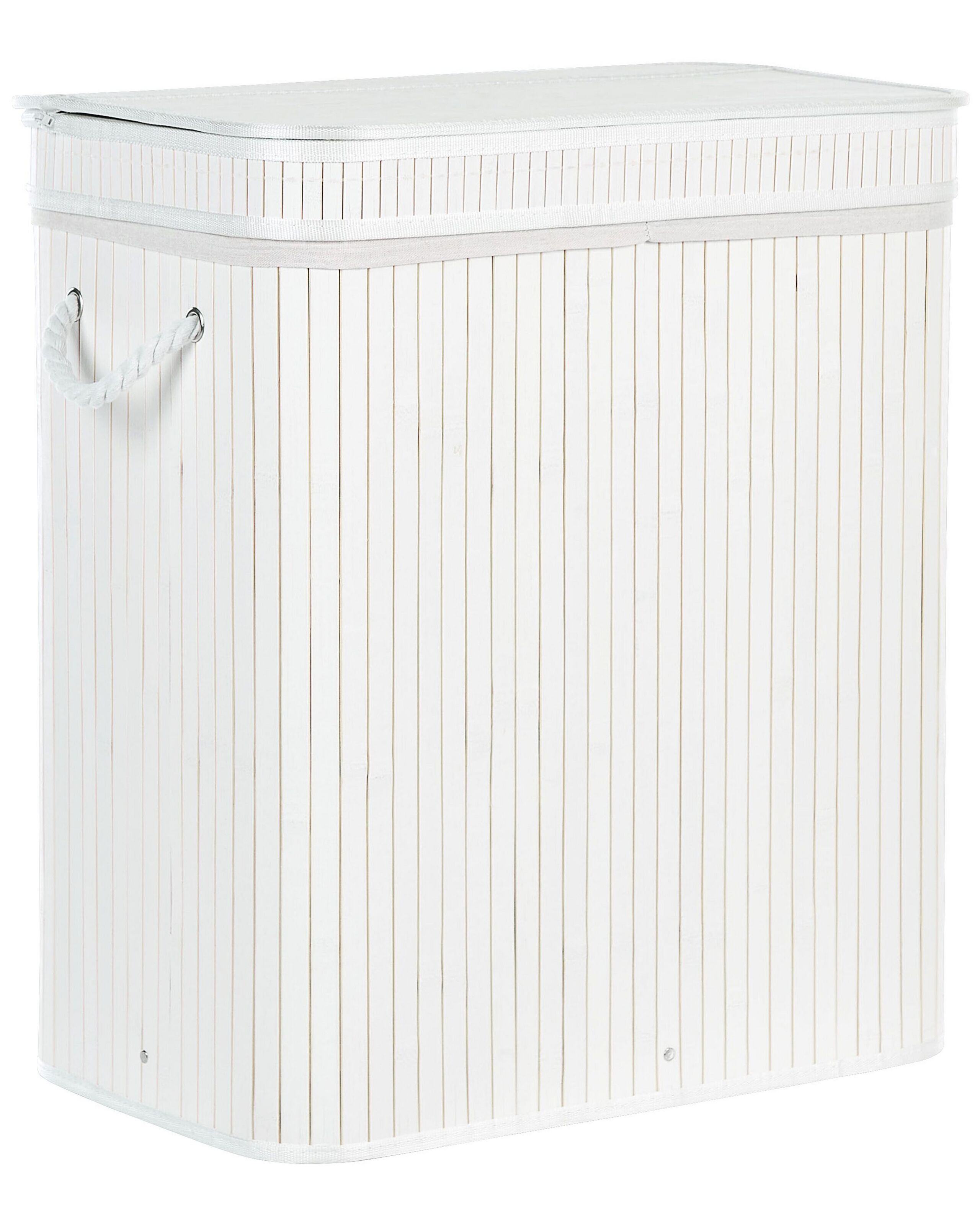 Bamboo Basket with Lid White KALTHOTA - Gemini Interiors