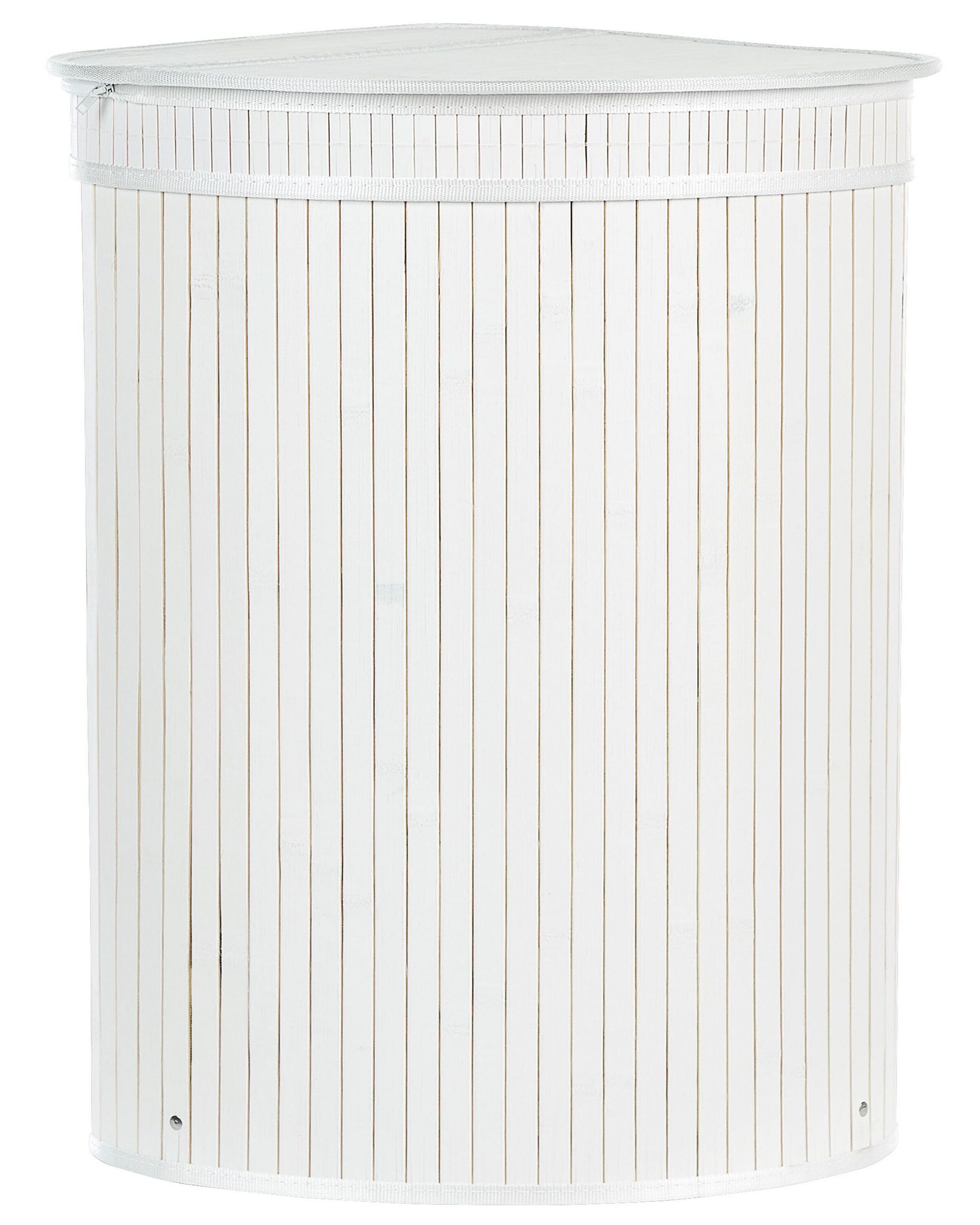 Bamboo Basket with Lid White BADULLA - Gemini Interiors