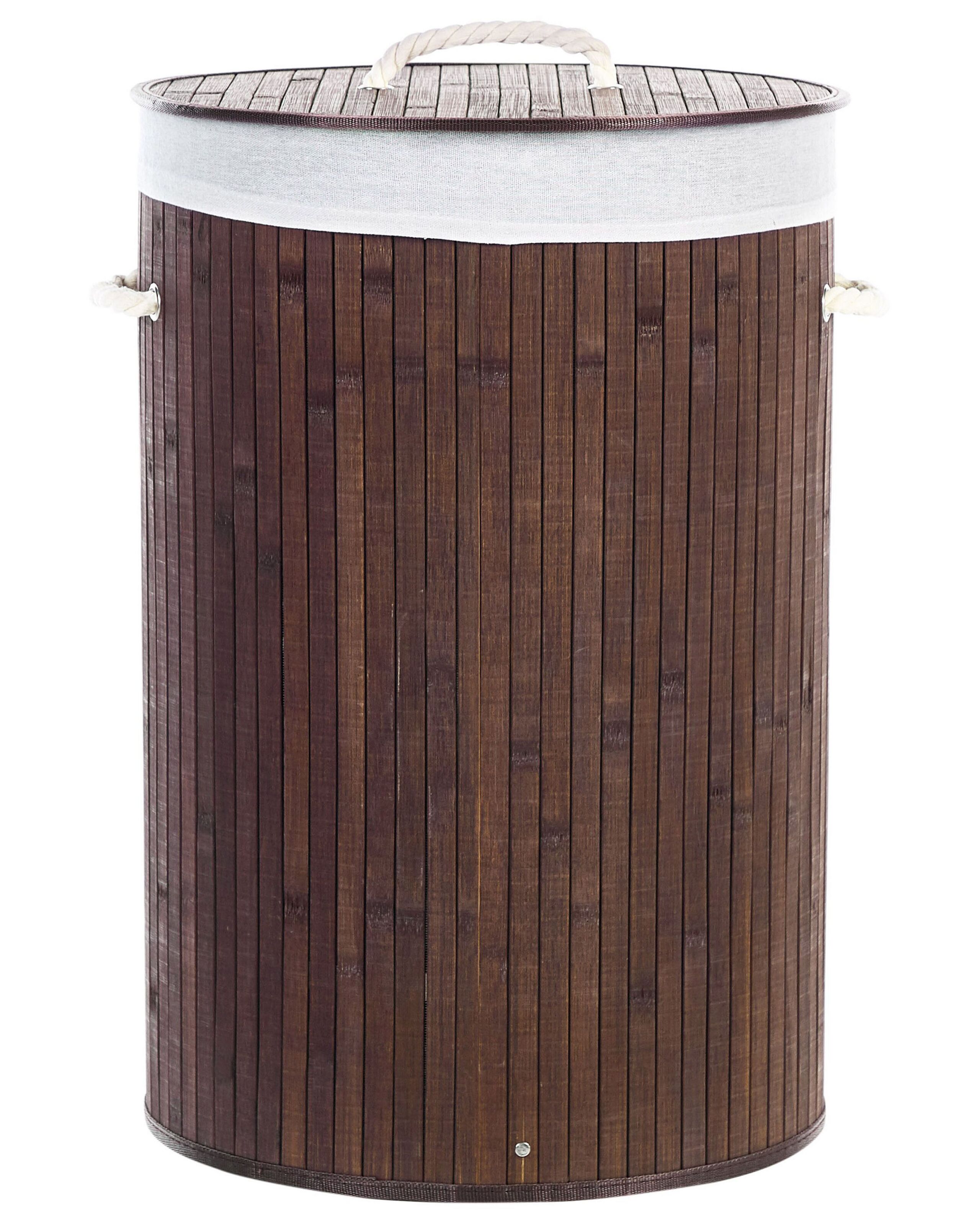 Bamboo Basket with Lid Dark Wood SANNAR - Gemini Interiors