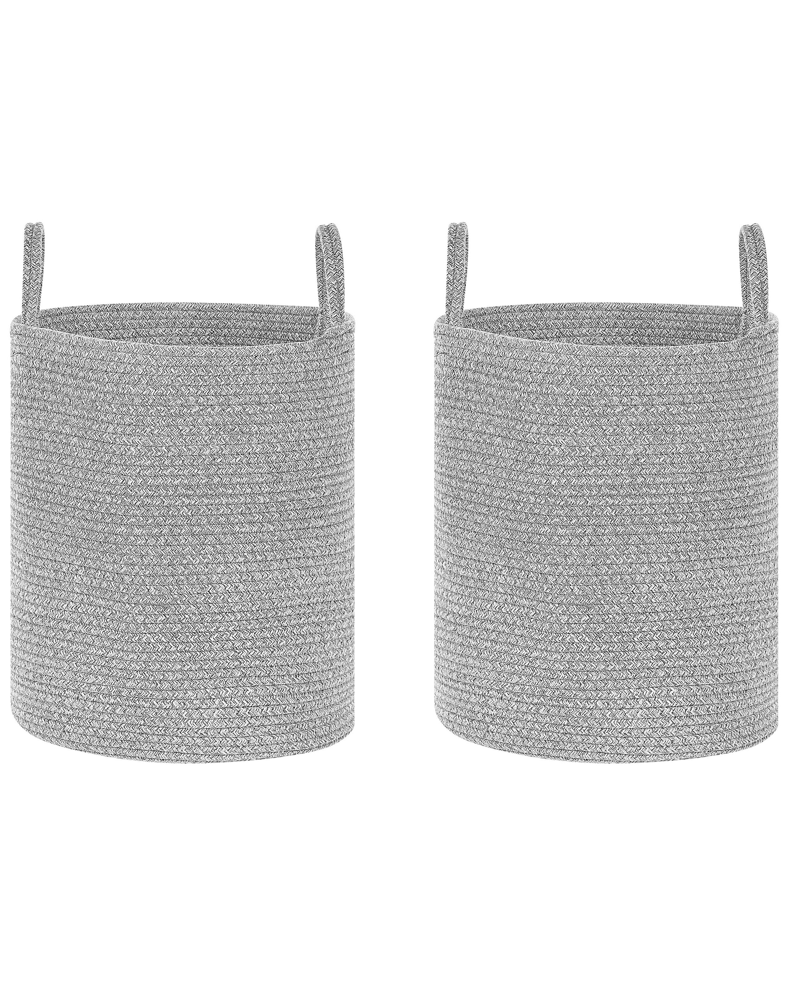 Set of 2 Cotton Baskets Grey - Gemini Interiors