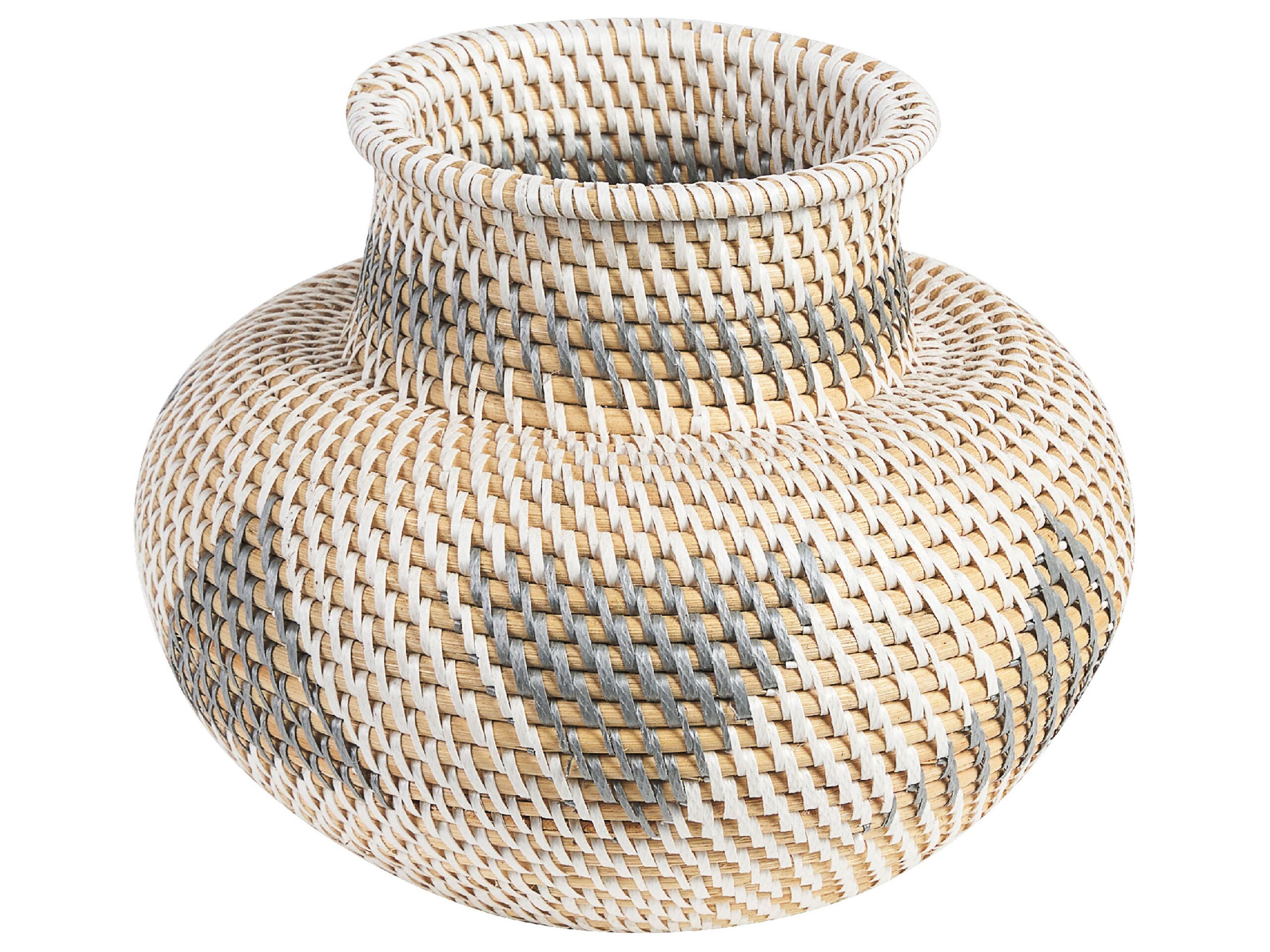 Rattan Decorative Vase 22 Natural Beige - Gemini Interiors