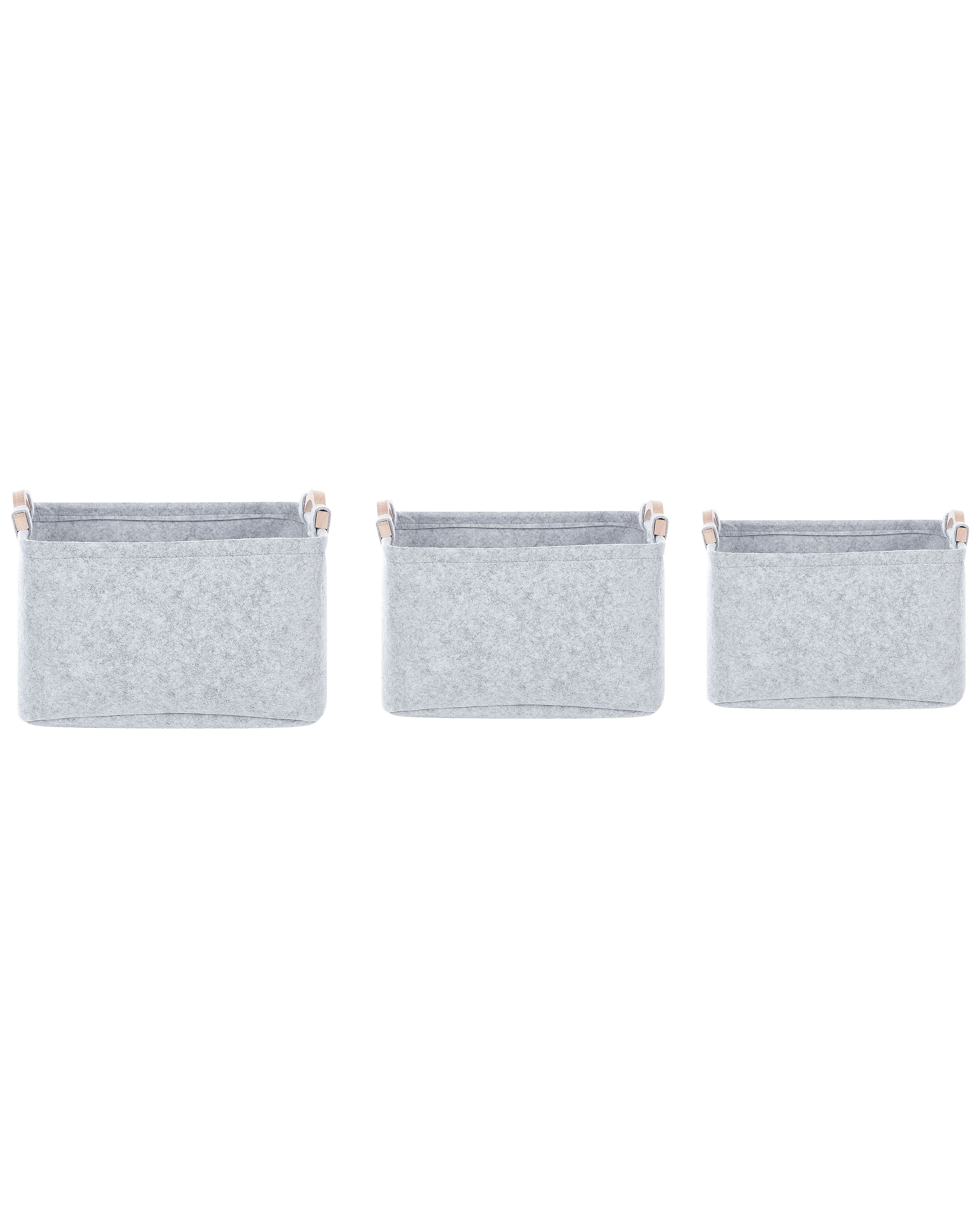 Set of 3 Felt Baskets Grey - Gemini Interiors