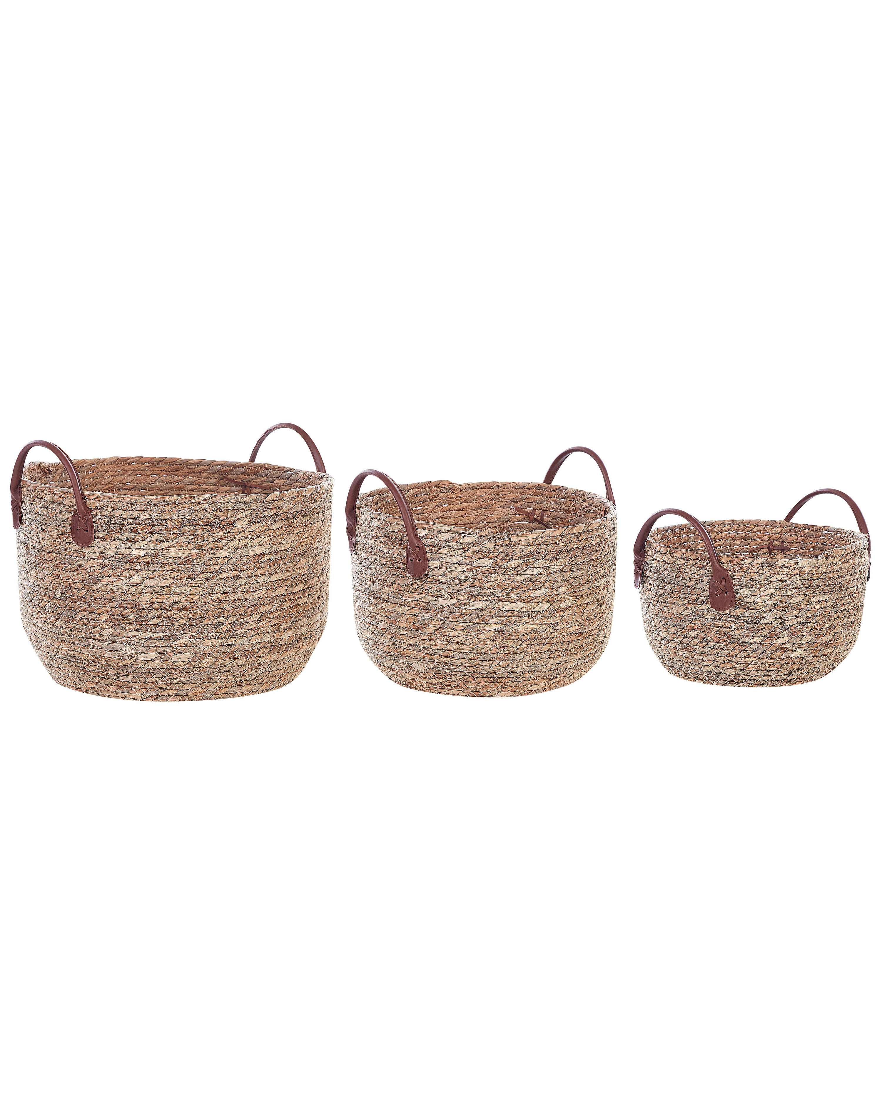 Set of 3 Seagrass Baskets Natural - Gemini Interiors