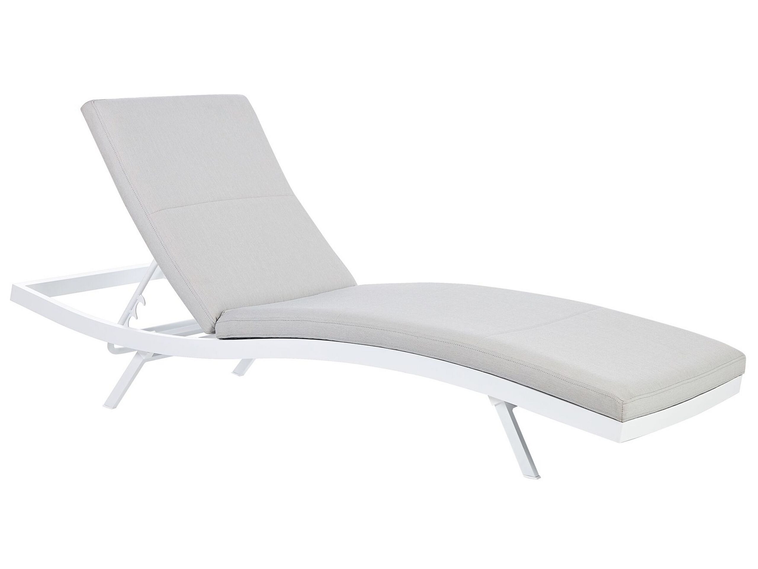 Fabric Reclining Sun Lounger Light Grey AMELIA - Gemini Interiors