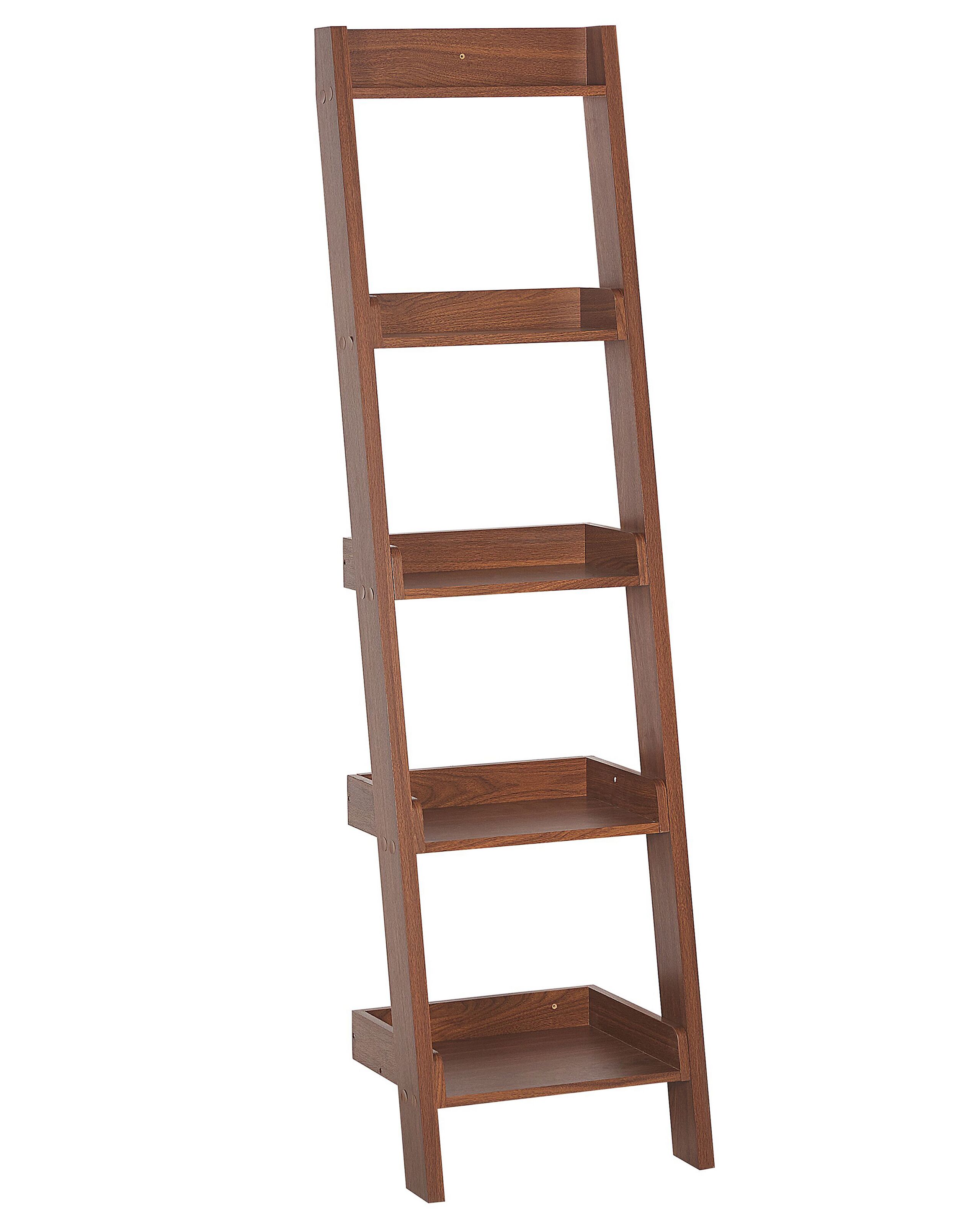 5 Tier Ladder Shelf Dark Wood MOBILE DUO - Gemini Interiors