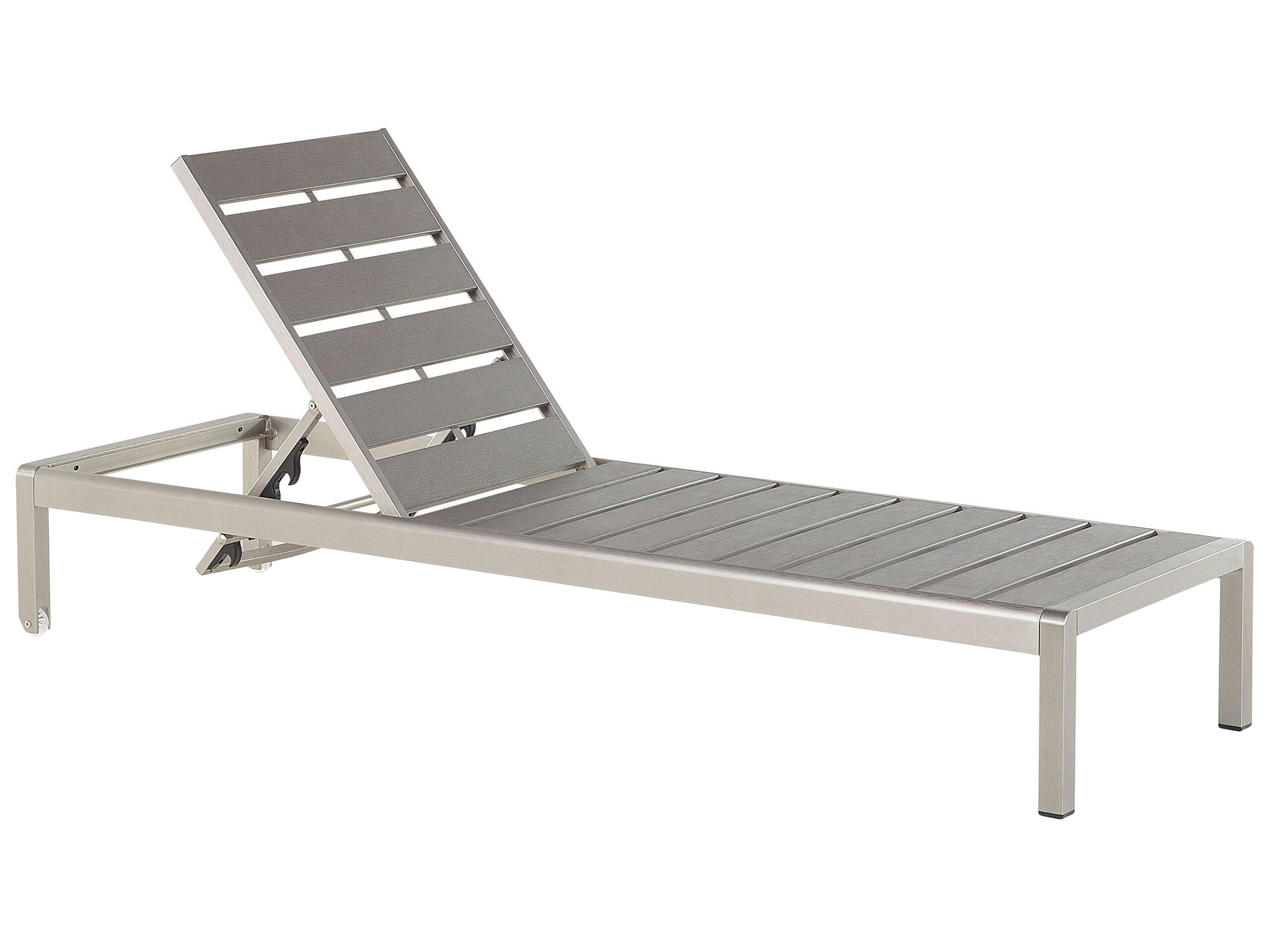 Aluminium Reclining Sun Lounger Grey NARDO - Gemini Interiors