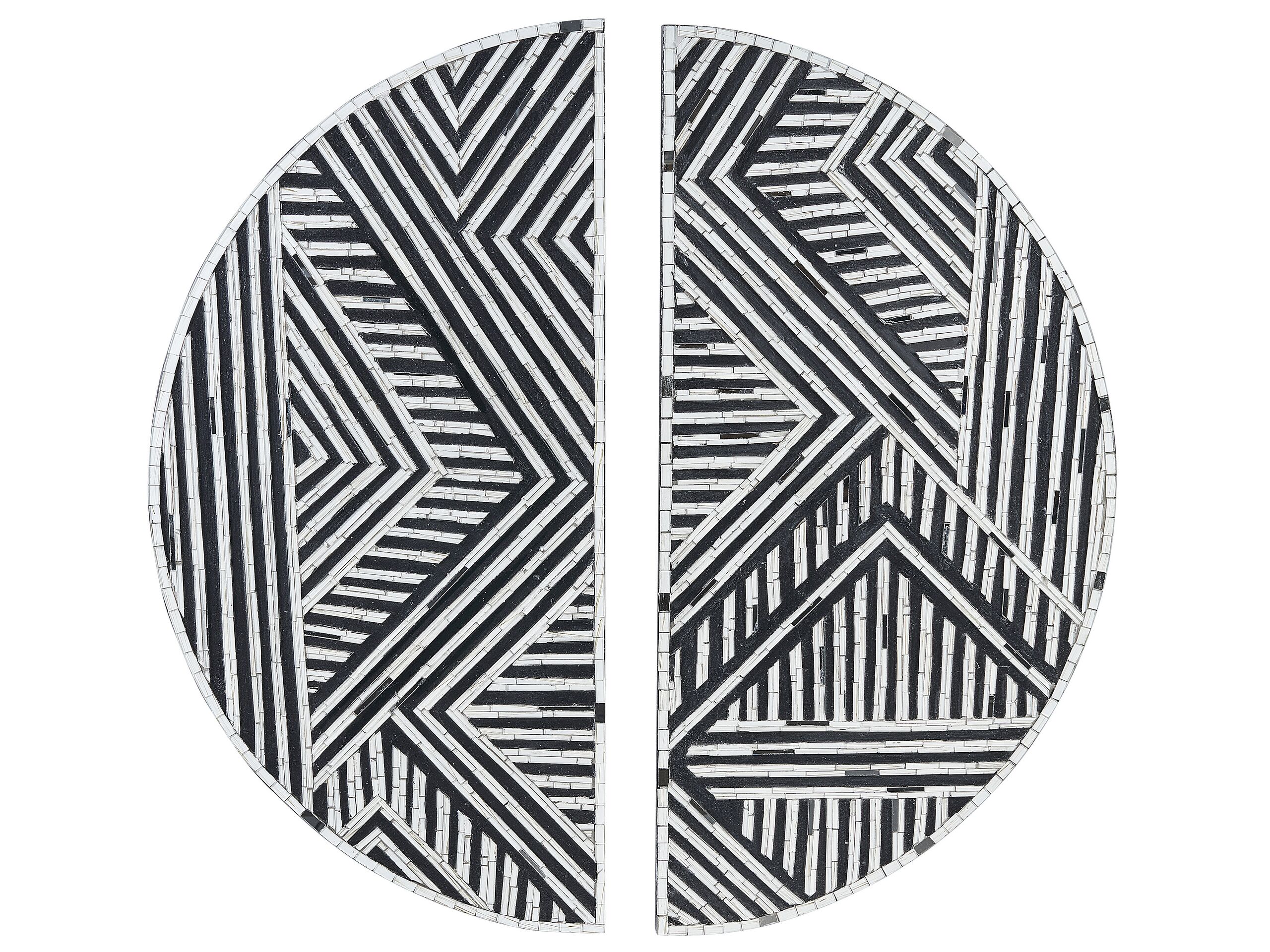 Glass Wall DÃ cor Black and White MANDAU - Gemini Interiors