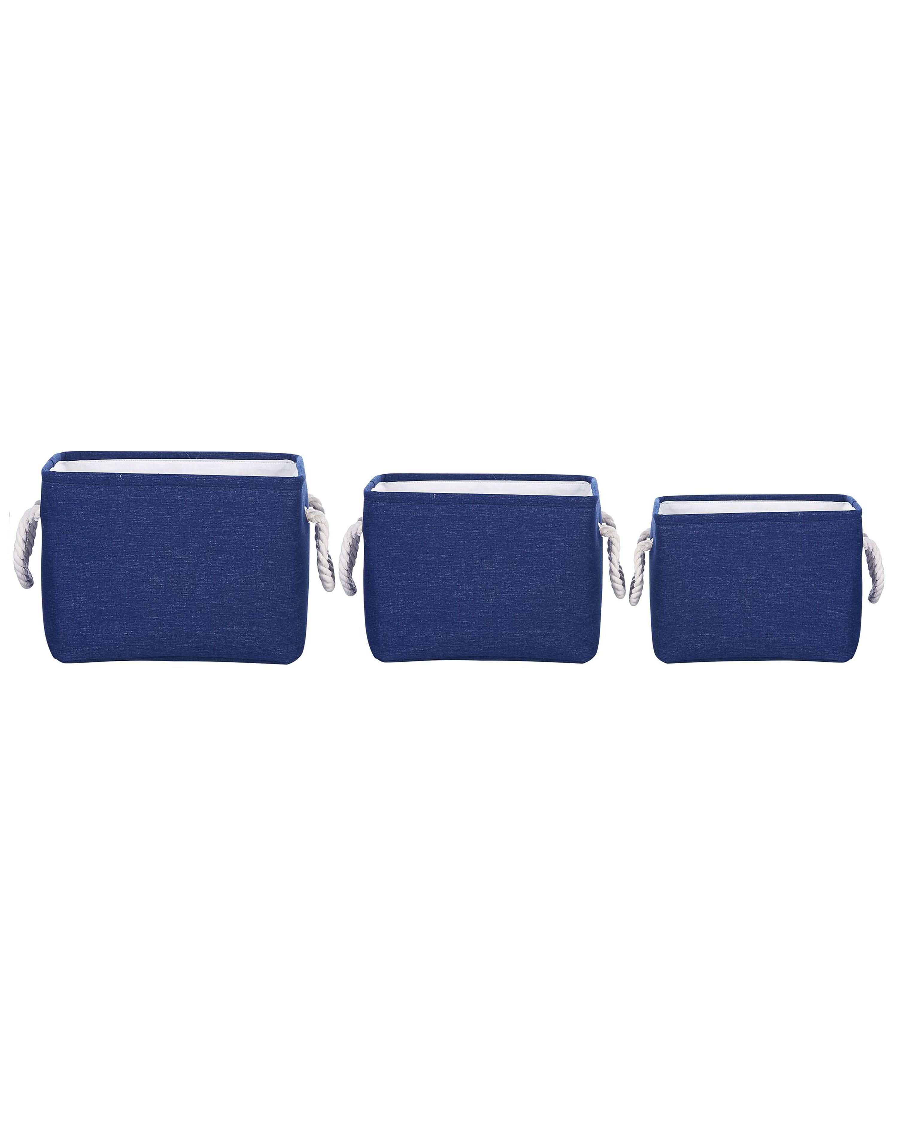 Set of 3 Fabric Baskets Blue - Gemini Interiors