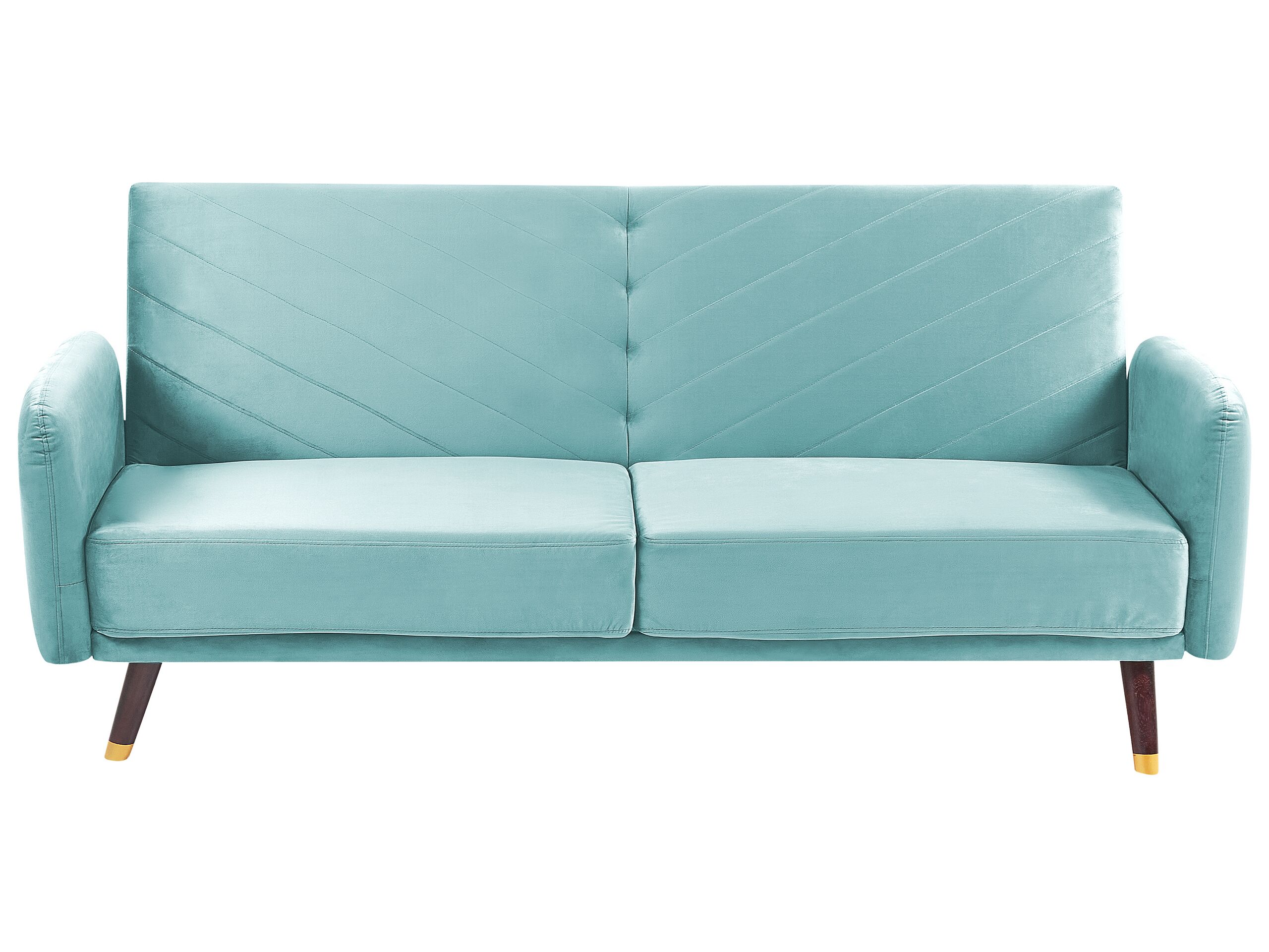 Velvet Fabric Sofa Bed Light Blue SENJA - Gemini Interiors