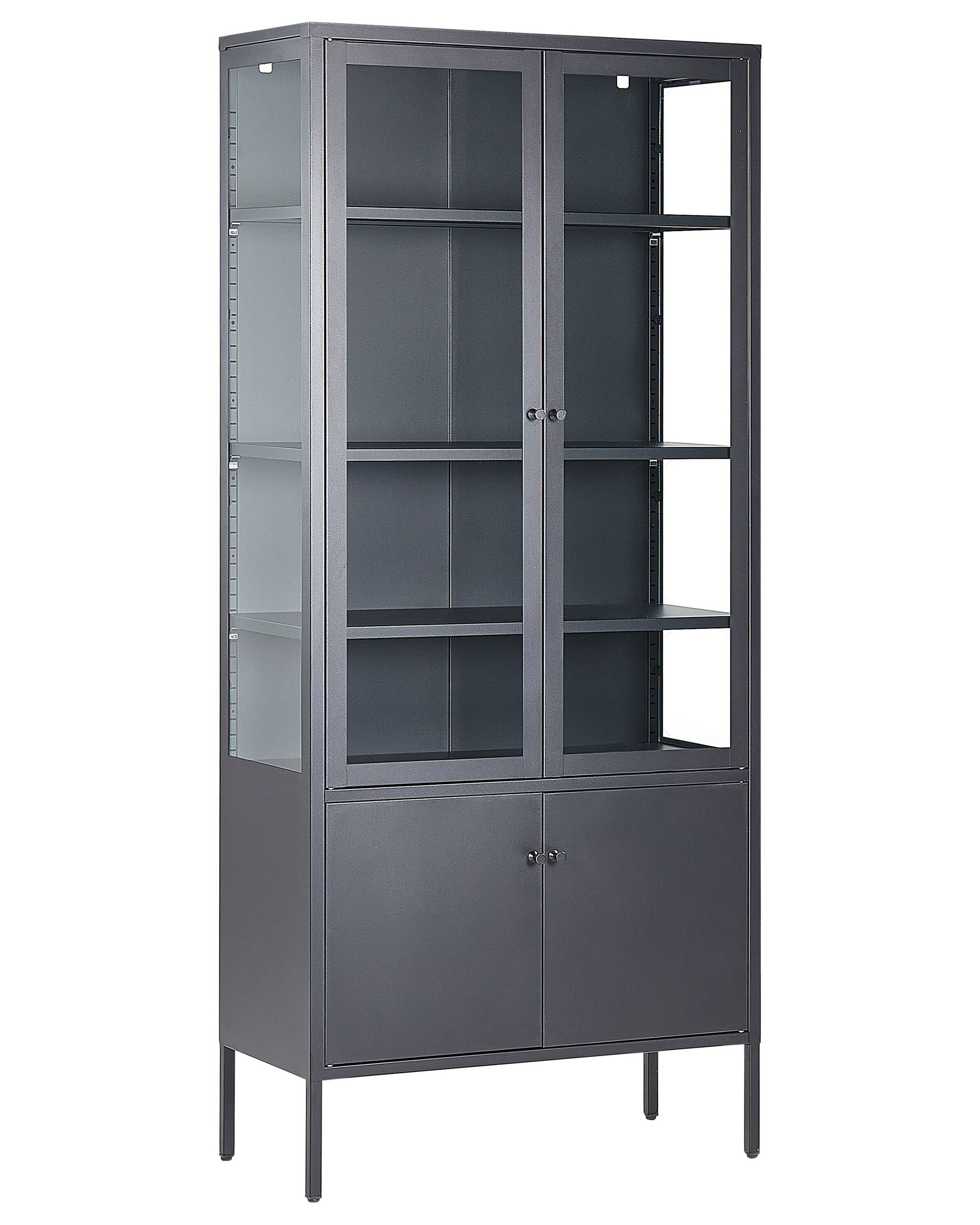 Steel Display Cabinet Black OXTED - Gemini Interiors