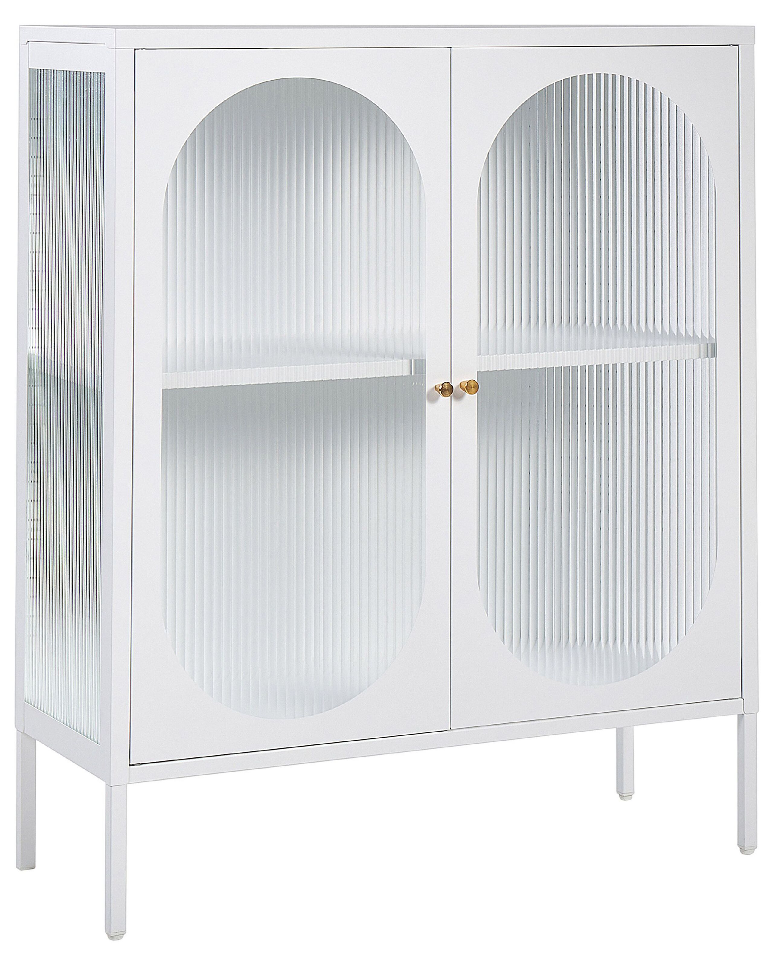 Steel Display Cabinet White SARRE - Gemini Interiors