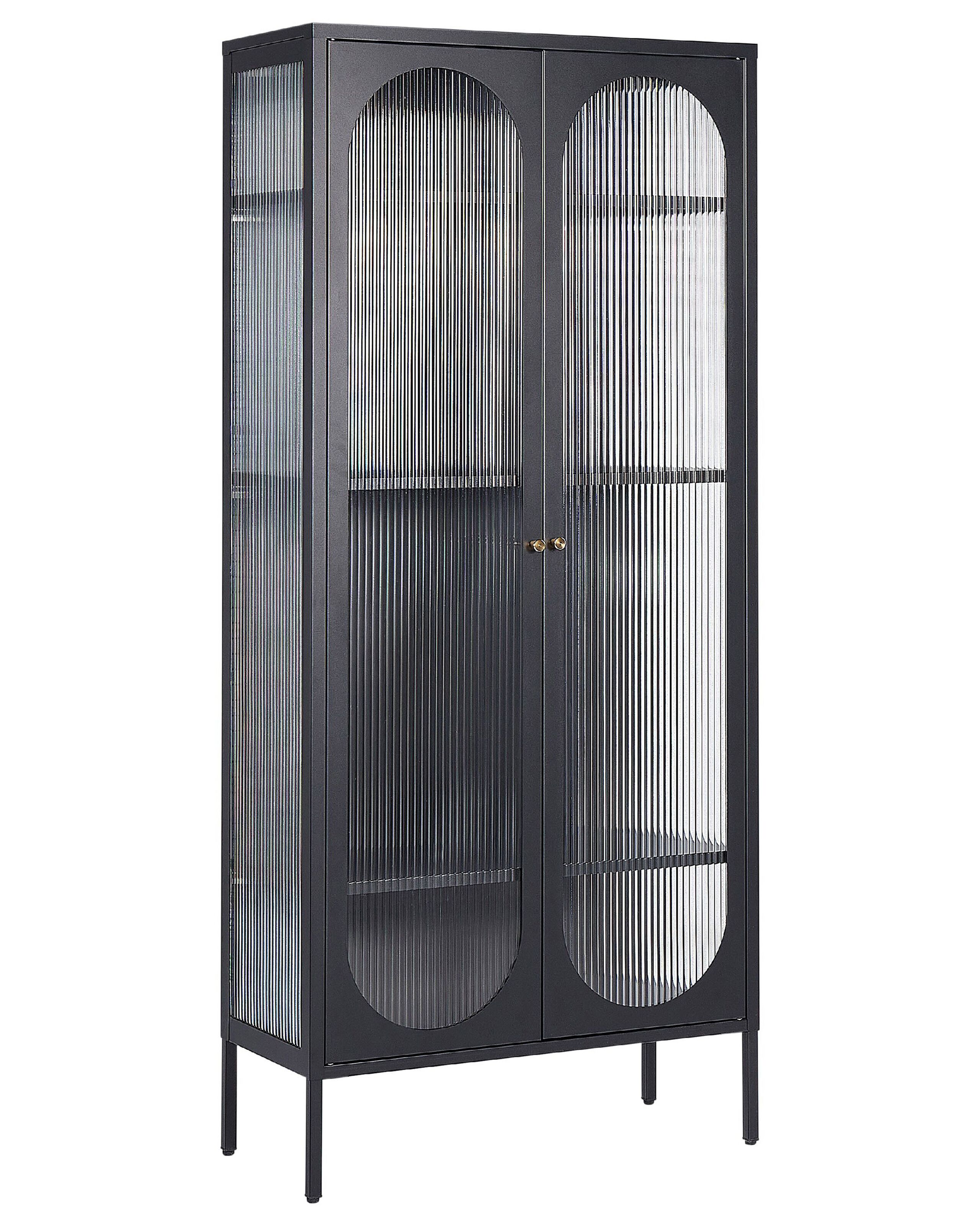 Steel Display Cabinet Black FOXTON - Gemini Interiors