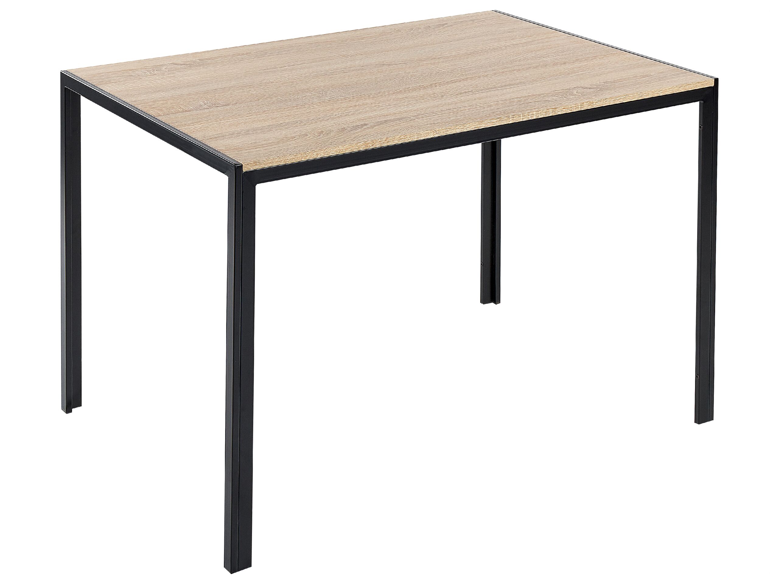 Dining Table 120 x 80 cm Light Wood with Black NEWFIELD - Gemini Interiors