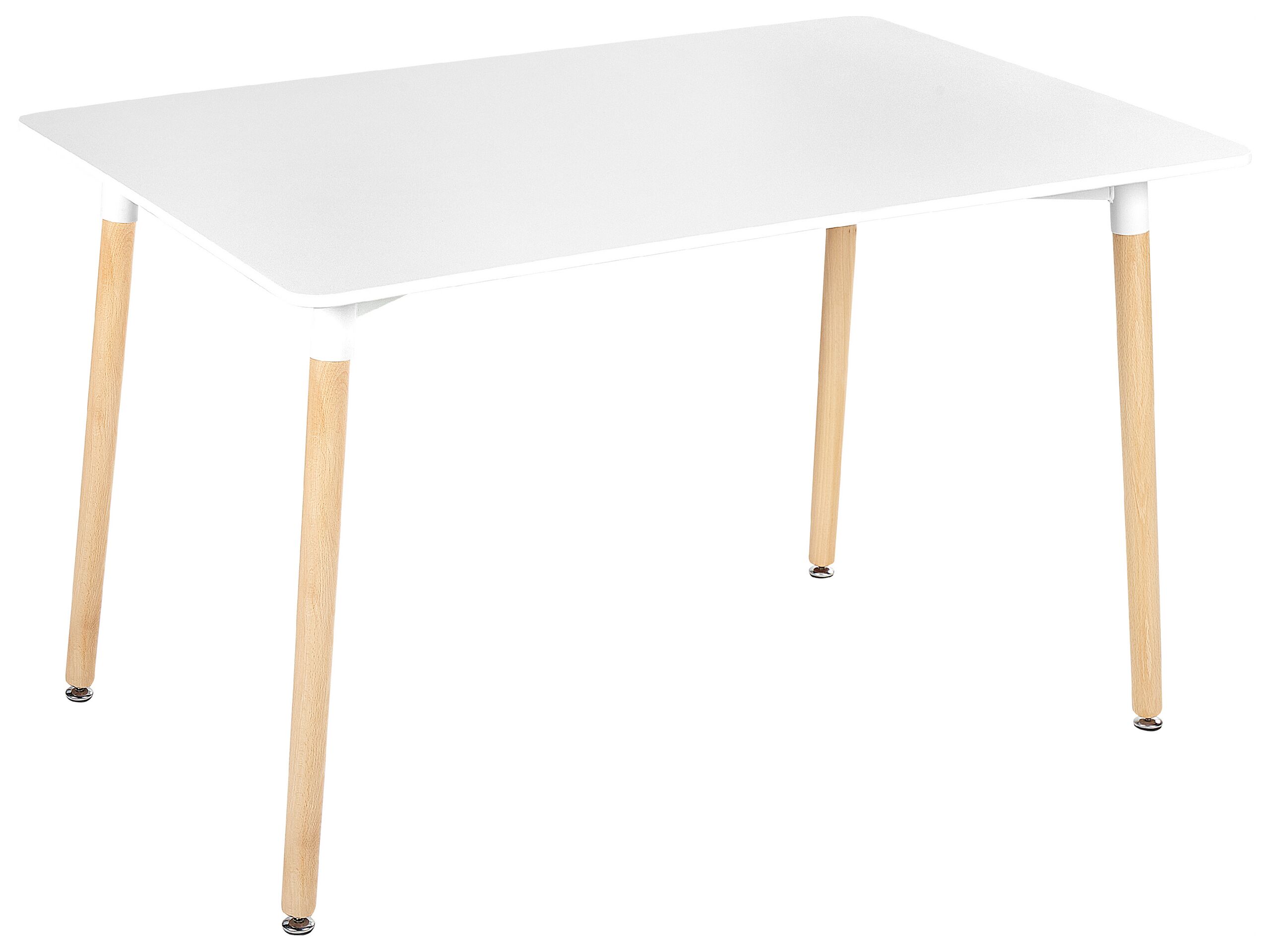 Dining Table 120 x 80 cm White and Light Wood NEWBERRY - Gemini Interiors