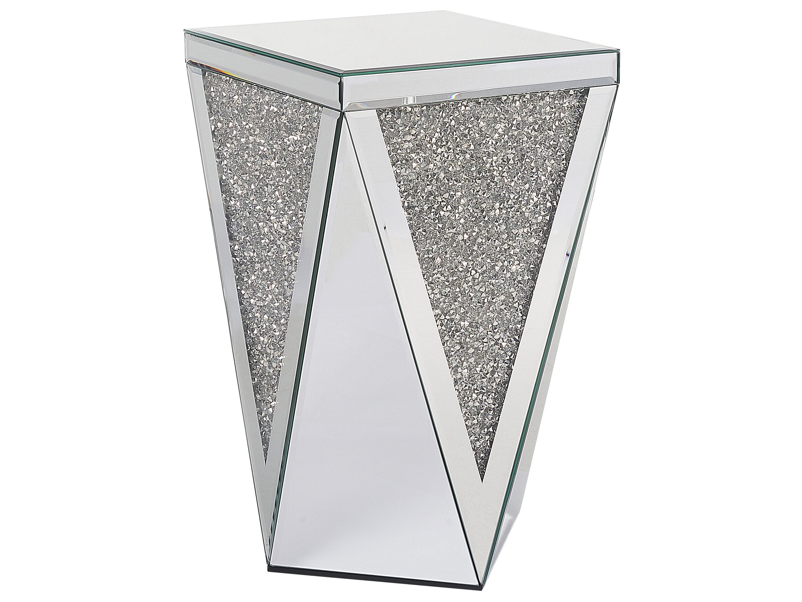 Mirrored Side Table Silver LUXEY - Gemini Interiors