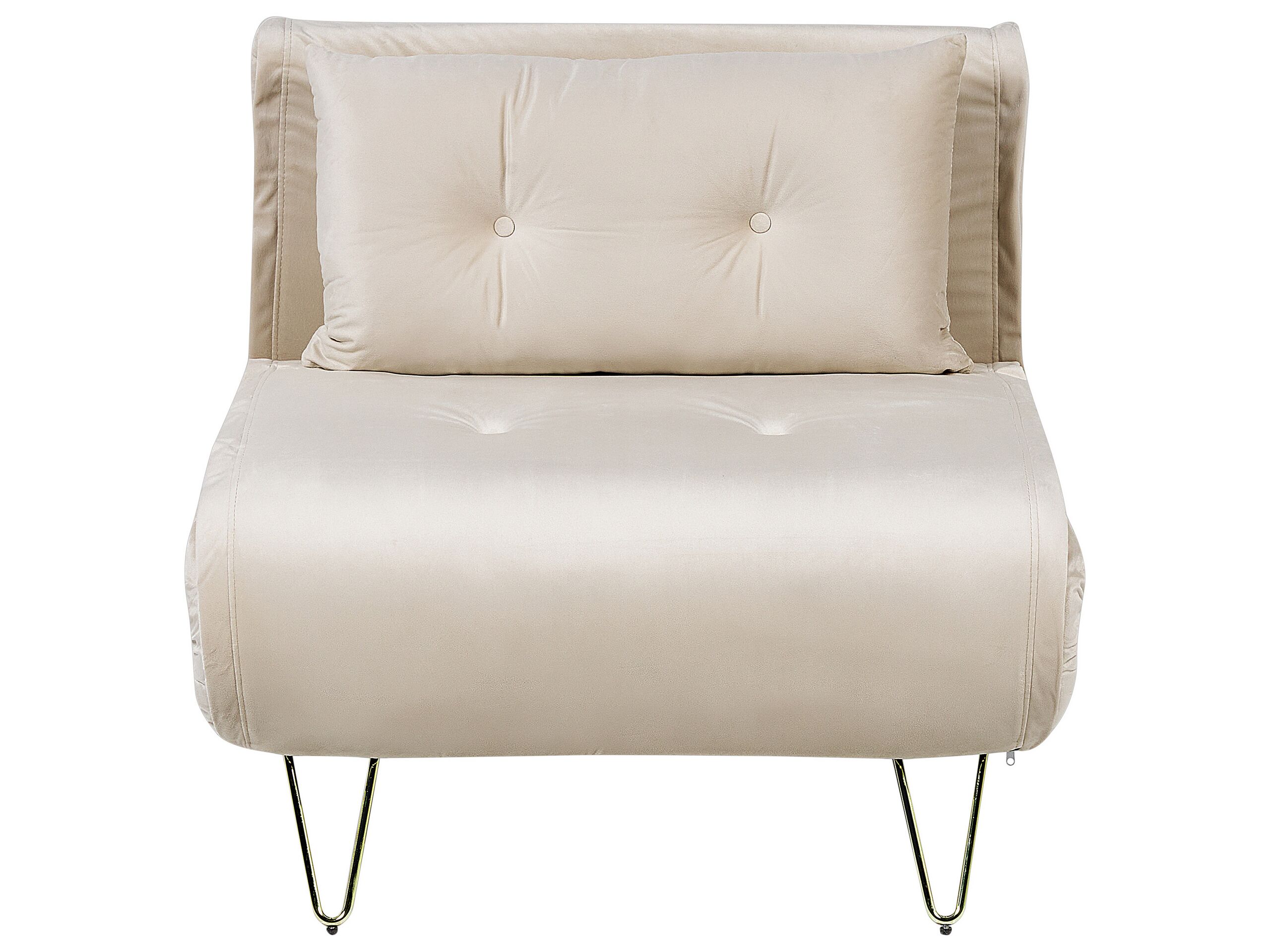 Velvet Sofa Bed Beige VESTFOLD - Gemini Interiors