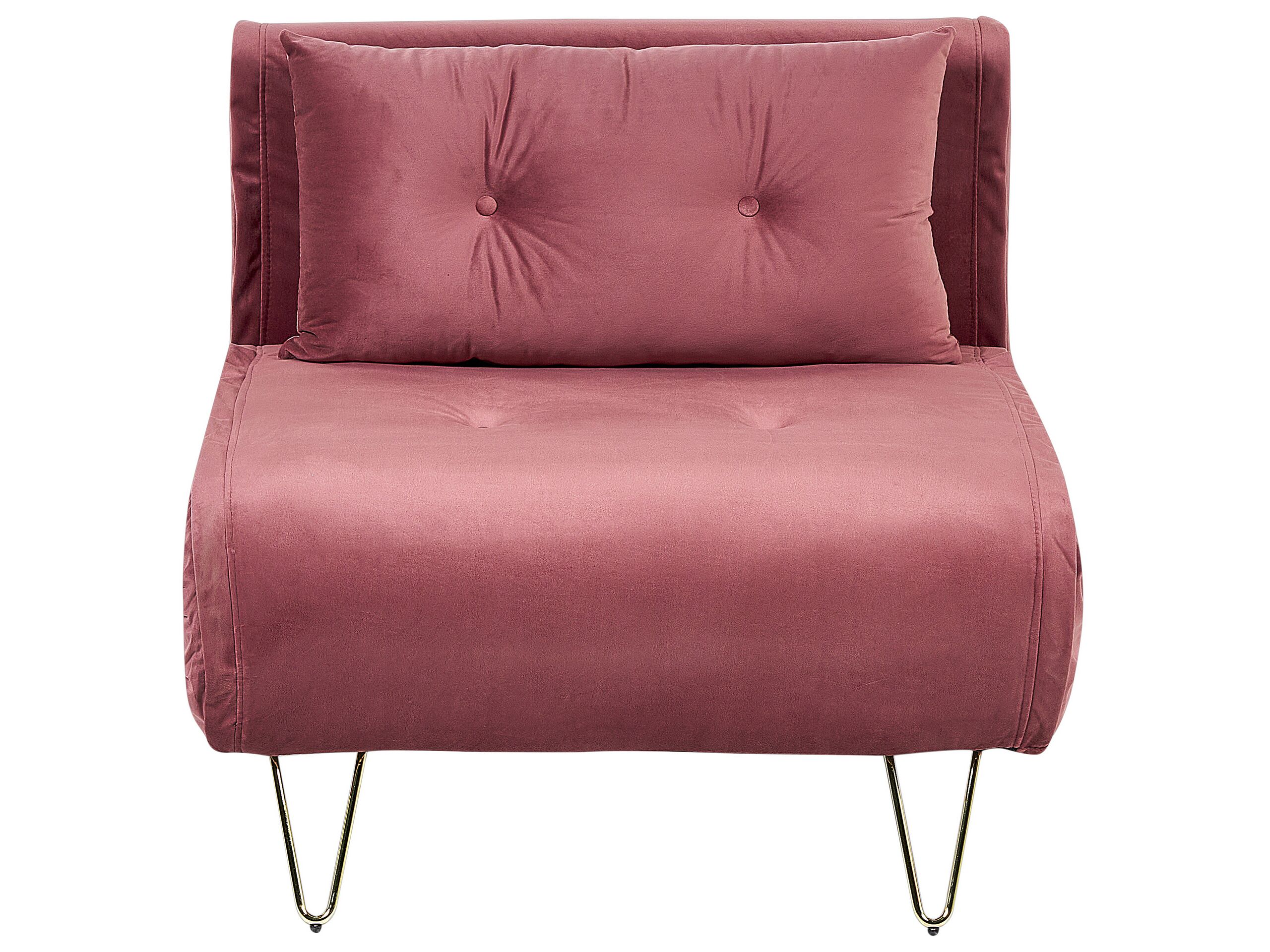 Velvet Sofa Bed Pink VESTFOLD - Gemini Interiors
