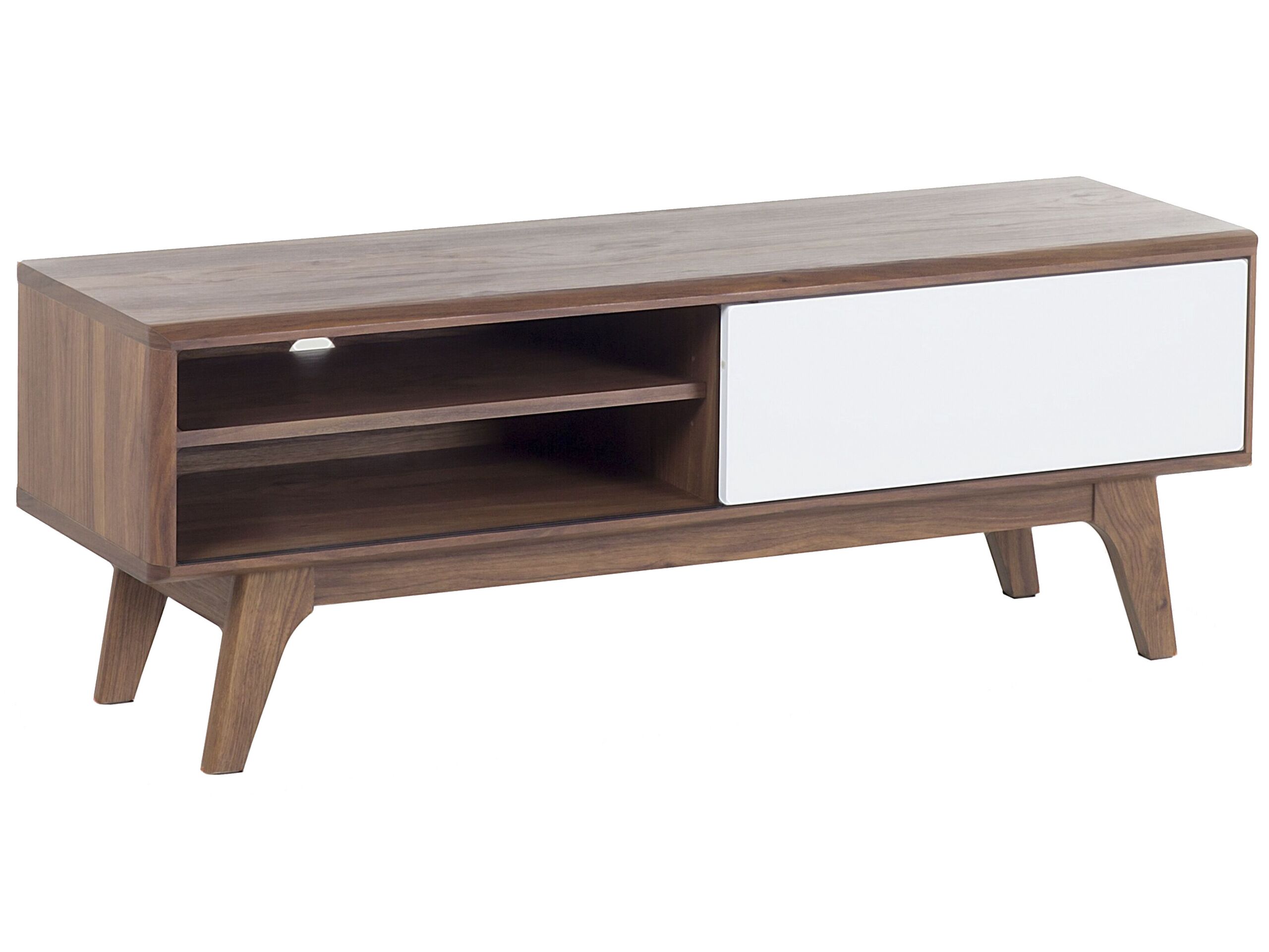 TV Stand Dark Wood with White BUFFALO - Gemini Interiors