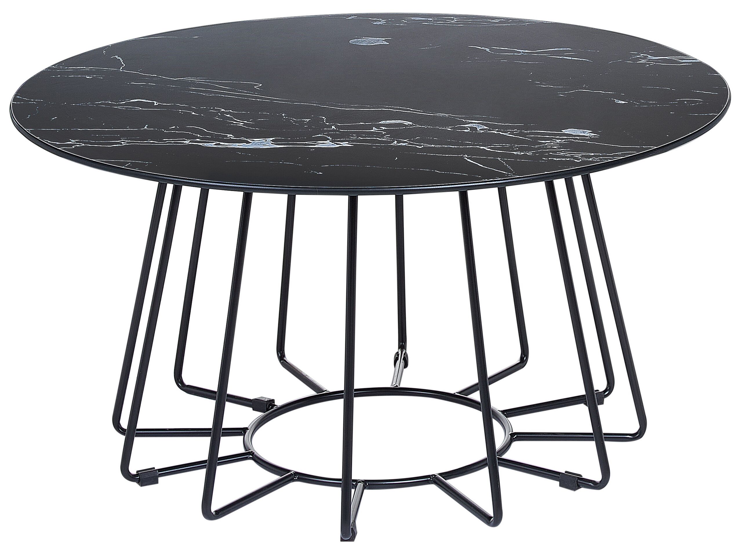 Coffee Table Marble Effect Black BERNIE - Gemini Interiors