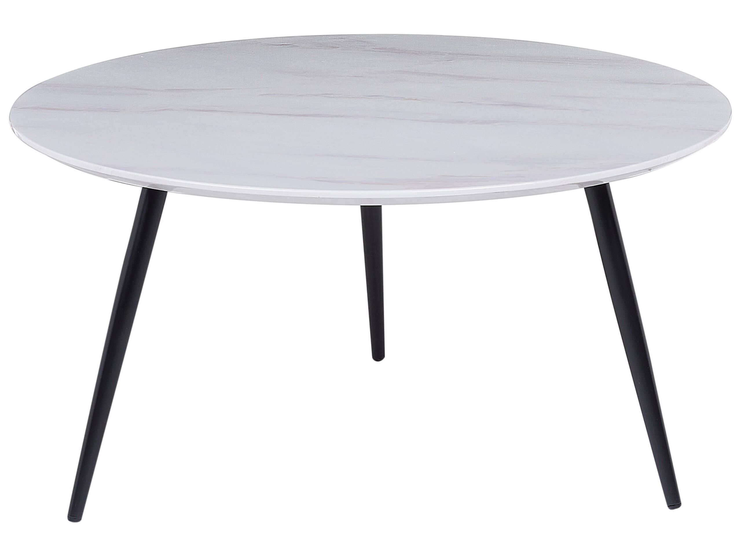 Marble Effect Coffee Table White with Black EFFIE - Gemini Interiors